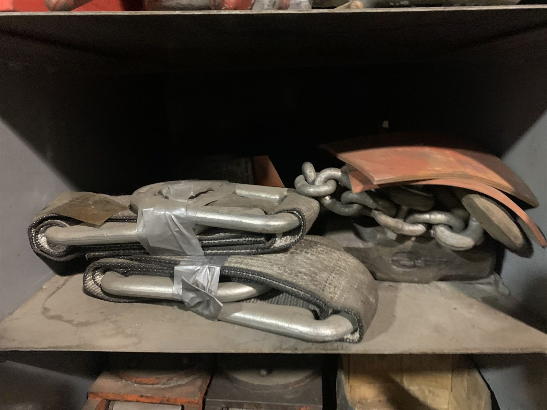 Rolling Cabinet of Rigging Supplies Including Skates, Shackles and Straps - Image 6 of 9