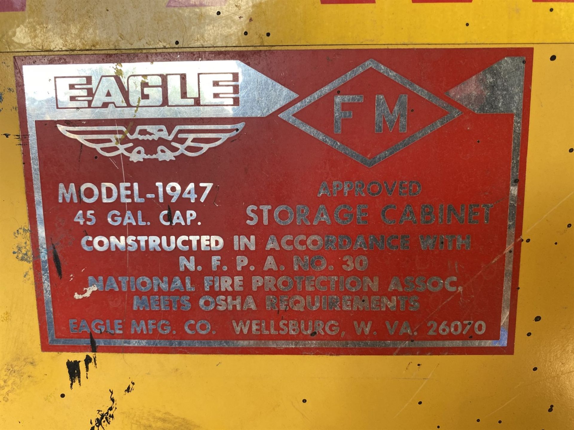 EAGLE 1947 45 Gal. Flammable Liquids Storage Cabinet - Image 2 of 2