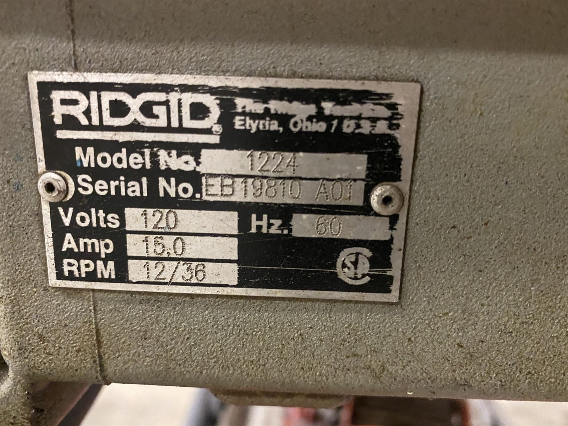 RIDGID 1224 Pipe Threader, s/n EB19810 - Image 5 of 5