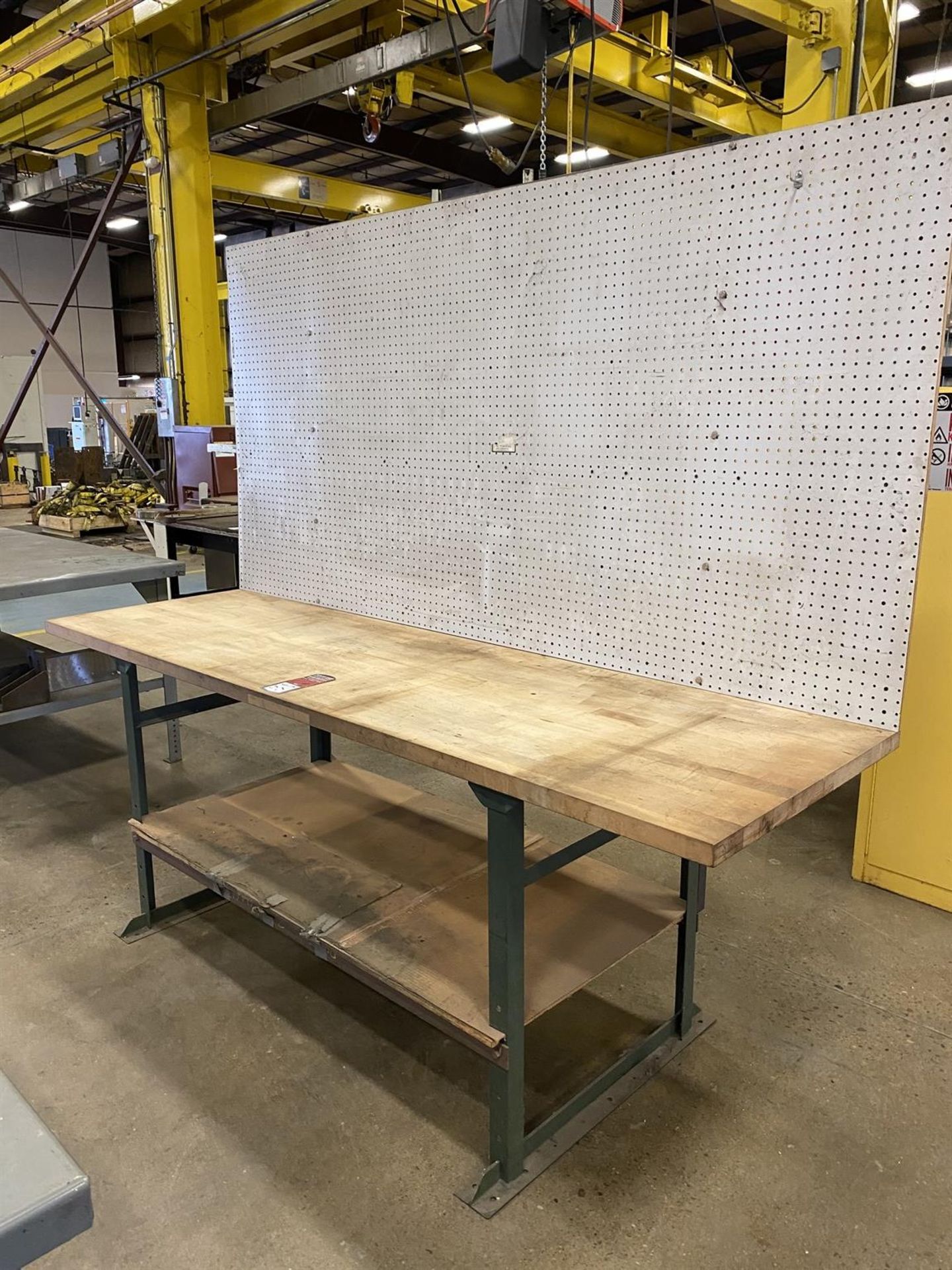 Wood Top Work Bench w/ Peg Board, 36" x 96"