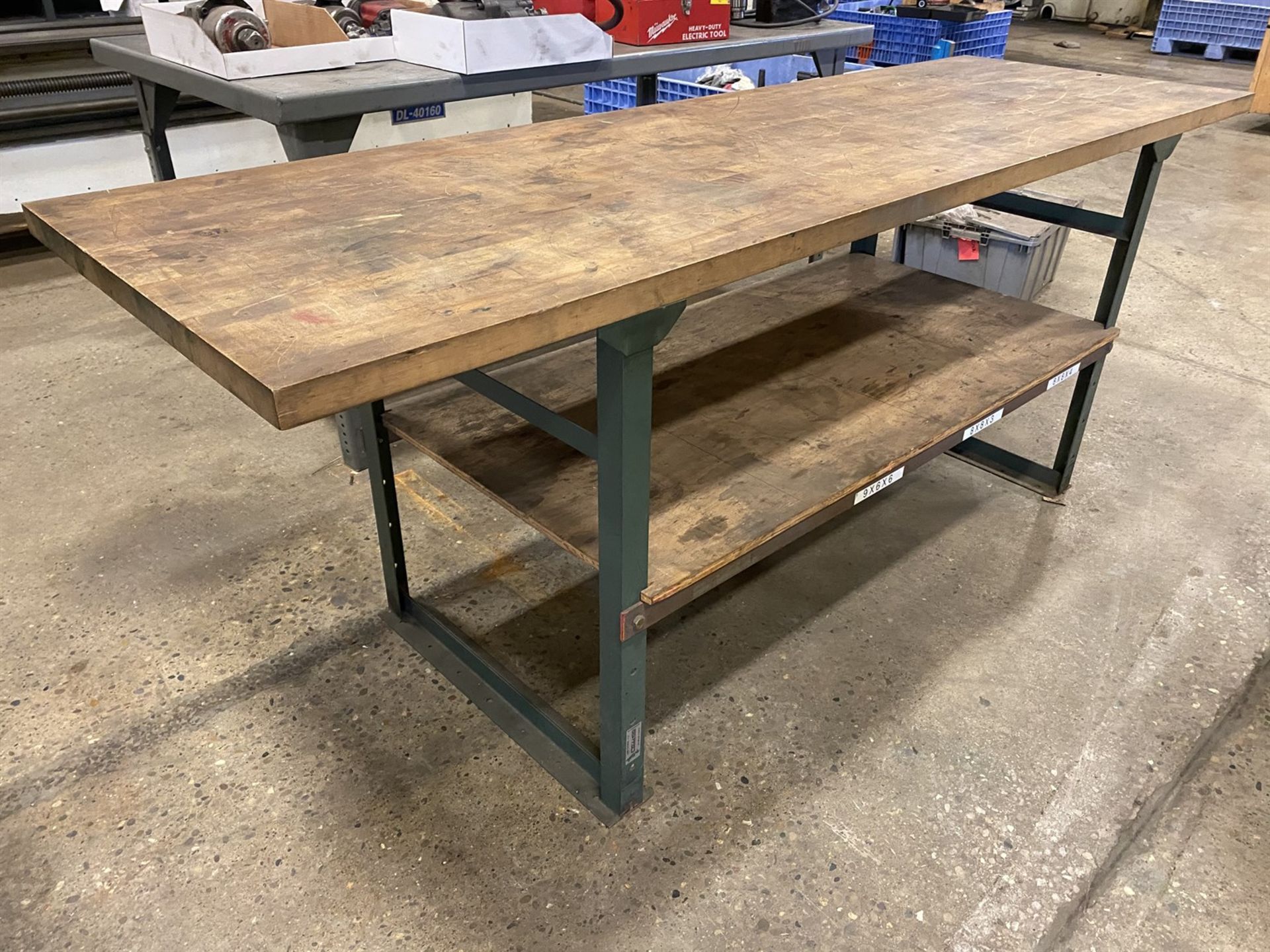 Wood Top Work Bench, Approx. 30" x 84"