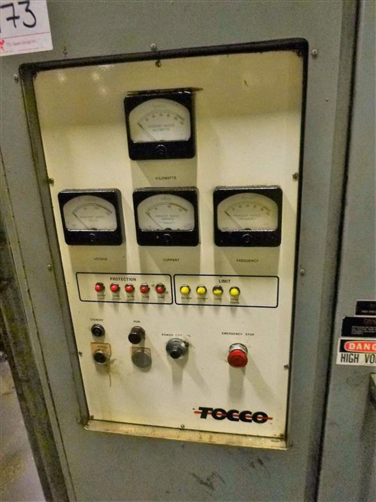 TOCCO Hardener Unit w/ TOCCOTRON 5EA 150 kw RF Generator, s/n 12-2042-11A c/w Distilled Water, TOCCO - Image 12 of 19