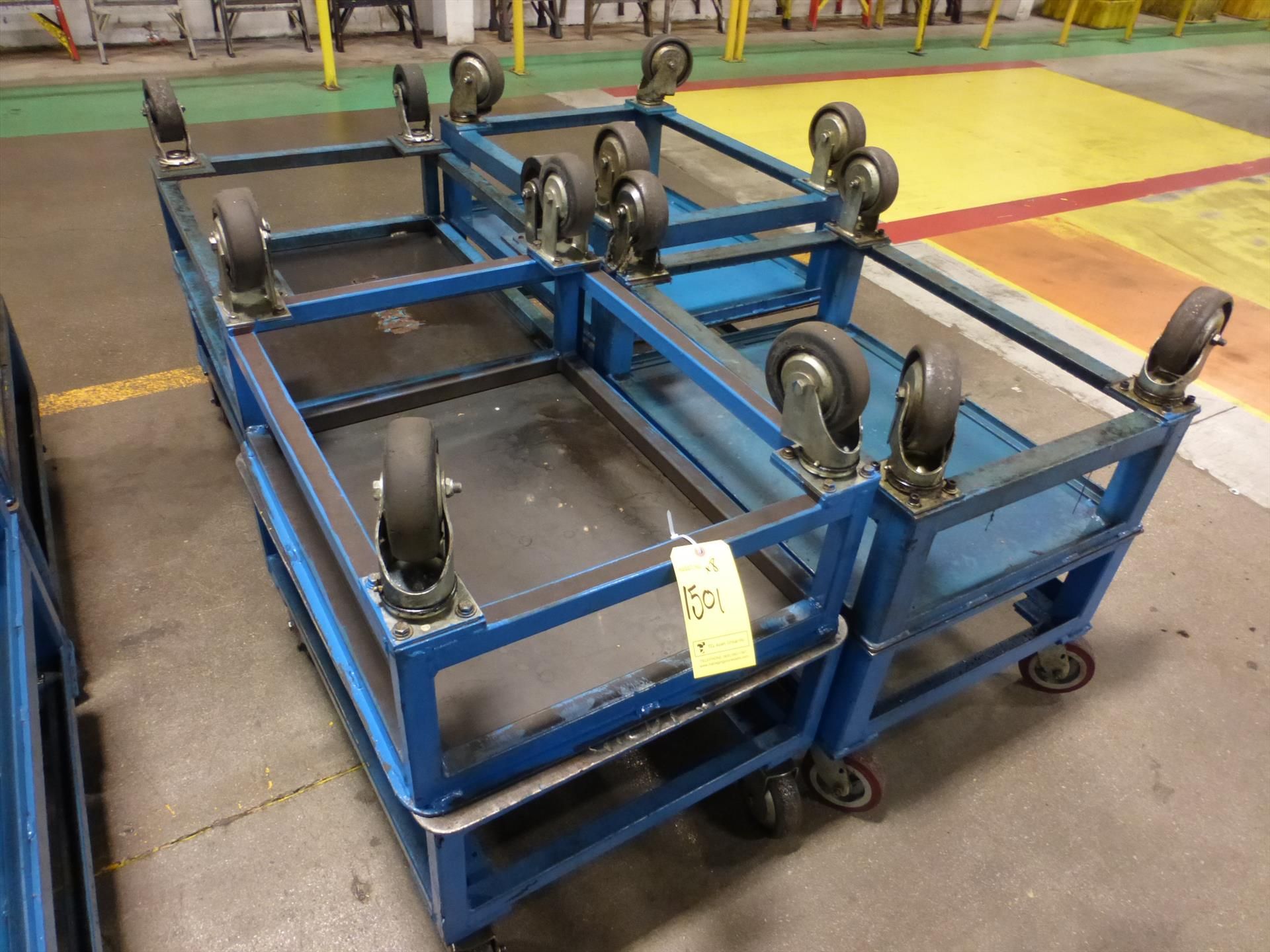 (8) Heavy-Duty Steel Carts, approx. 28" x 36" x 20" H