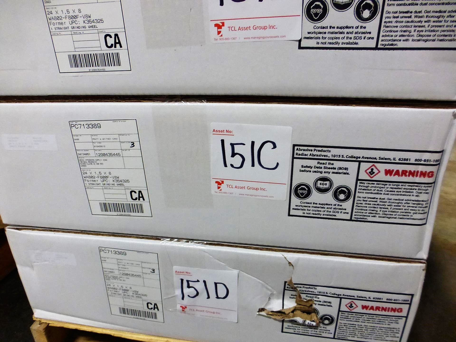 (3) RADIAC Grinding Wheels, 24 x 1.5 x8, WA802-F800F-V8W - Image 2 of 3