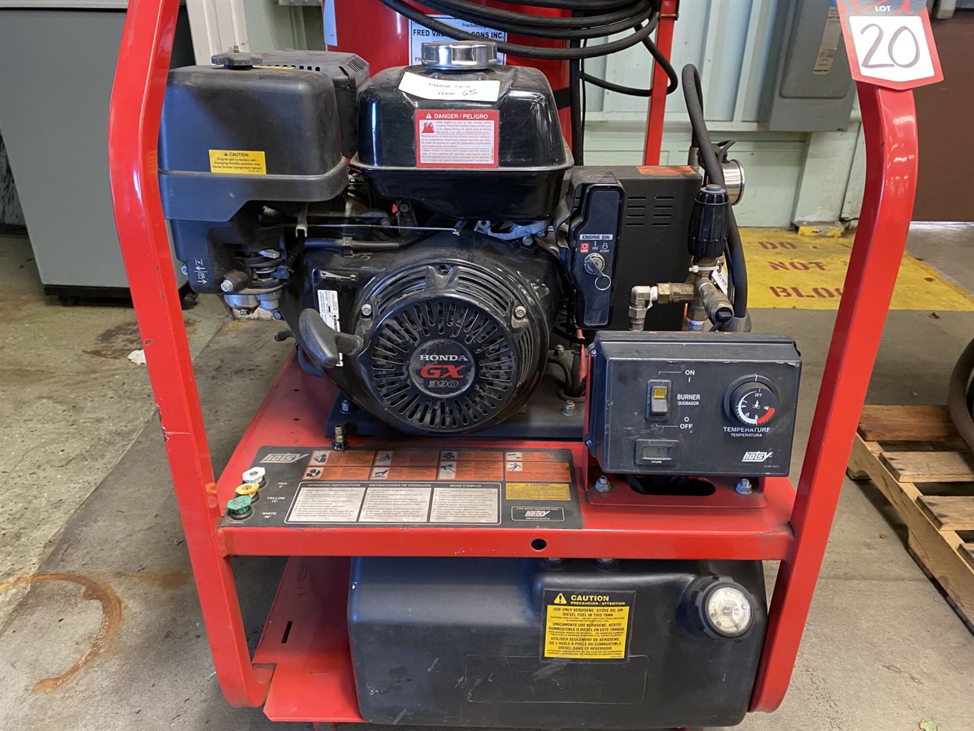HOTSY 1075BE Pressure Washer, s/n 11105660-101258, 3500 PSI, 385,800 BTUin, 225 Degree F Max Temp, - Image 3 of 5