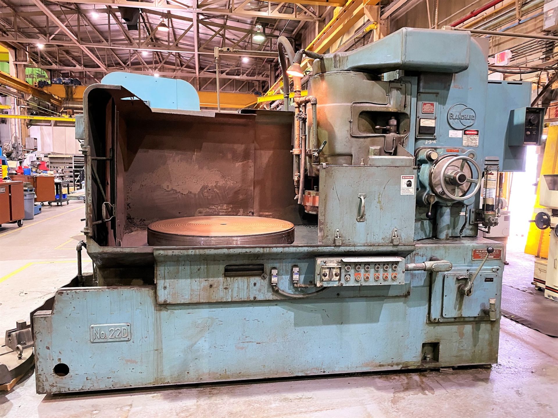 Blanchard 22D Rotary Surface Grinder, s/n 13322, 42" Magnetic Chuck, 1/2" Chuck Life, 16” Under