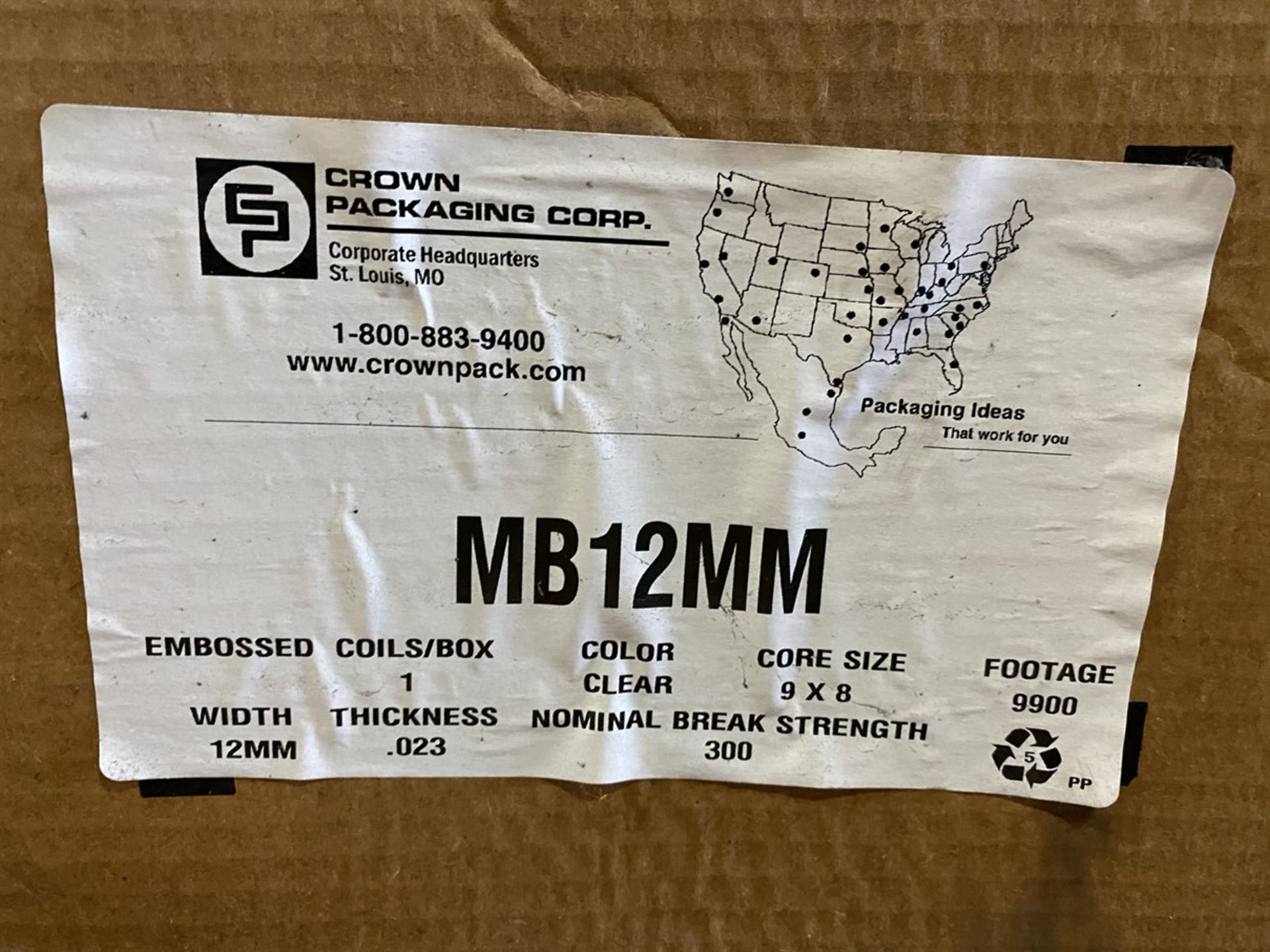 Lot of (5) Boxes of New Crown Packaging Corp MB12MM Banding Rolls - Image 2 of 2