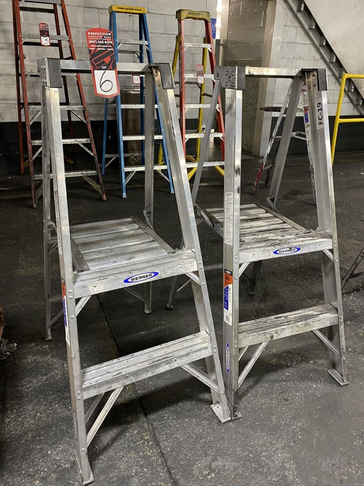 Lot of (2) Werner 2' Aluminum Step Ladders