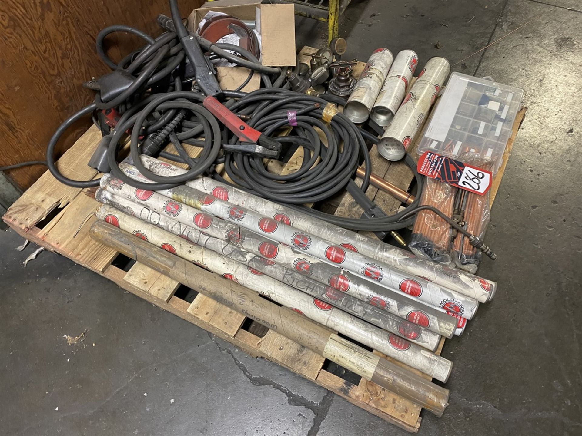 Pallet of Welding Rod, Gages, Guns and Leads