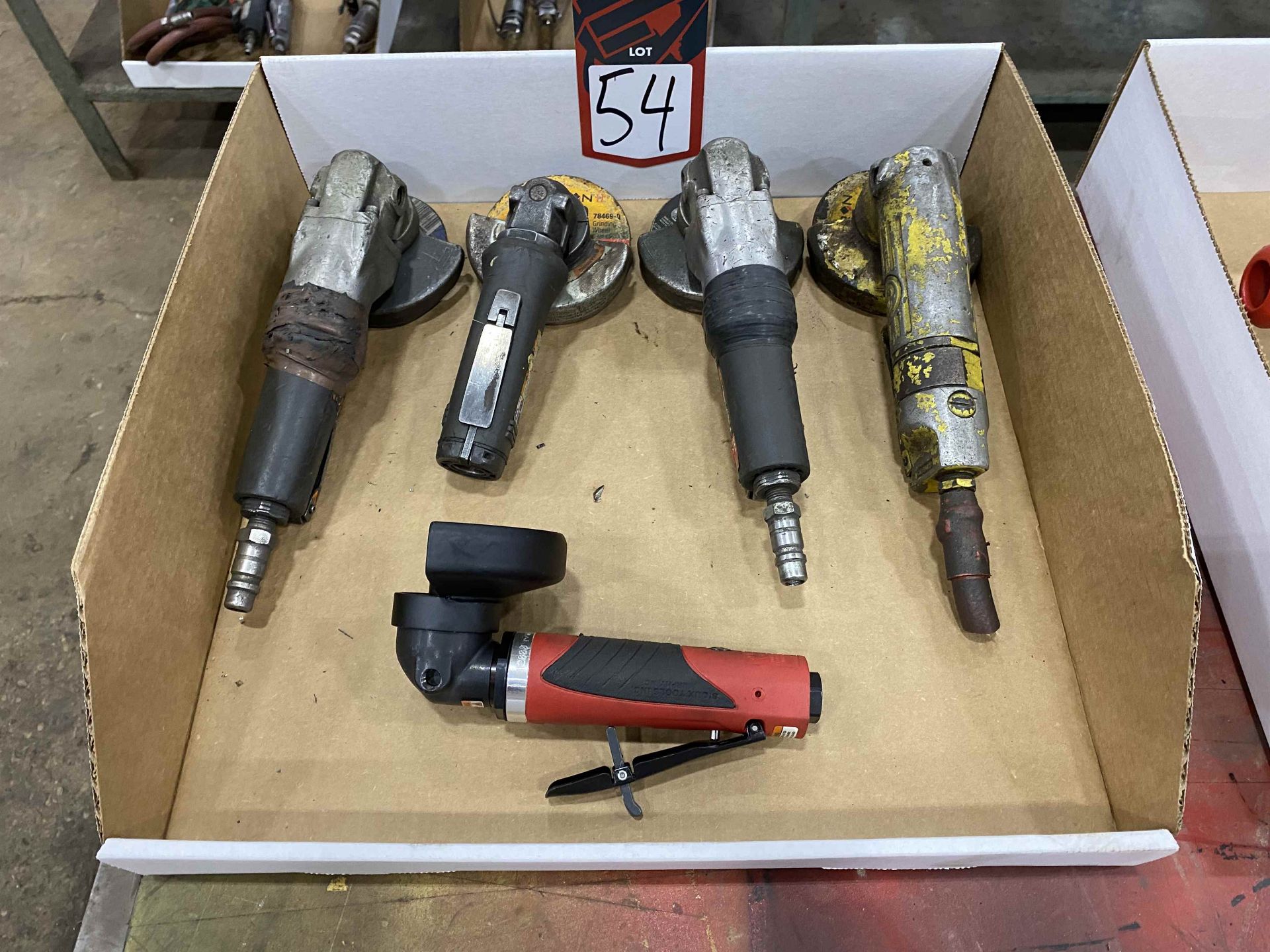 Lot of (5) Pneumatic Right Angle Grinders