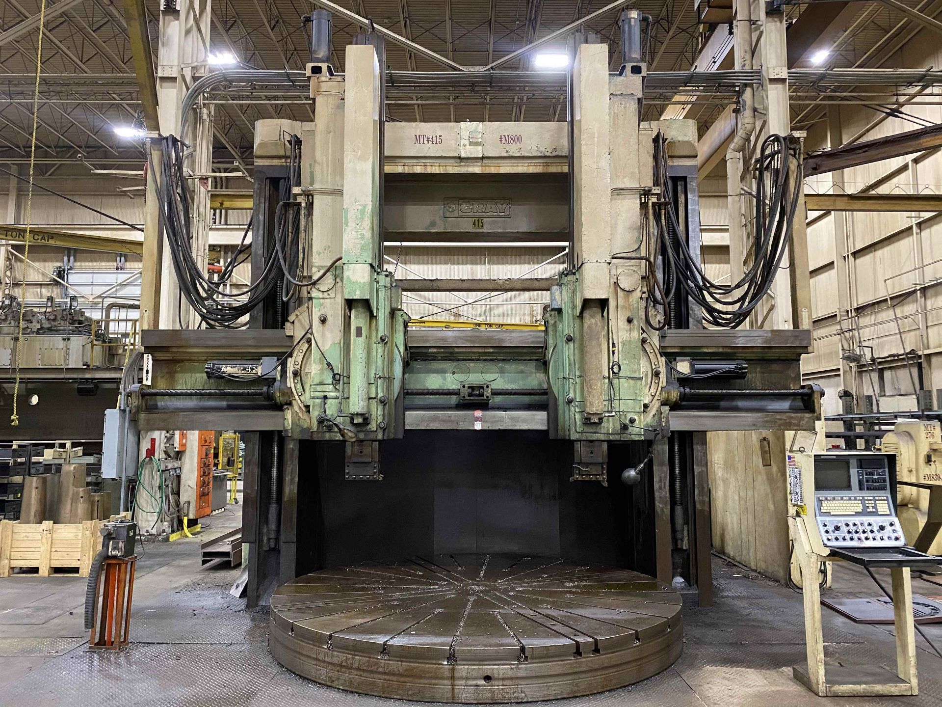 GRAY 144” CNC Vertical Boring Mill, s/n 9927, w/ G & L 8000 CNC Control, 151" Max. Swing, 144"