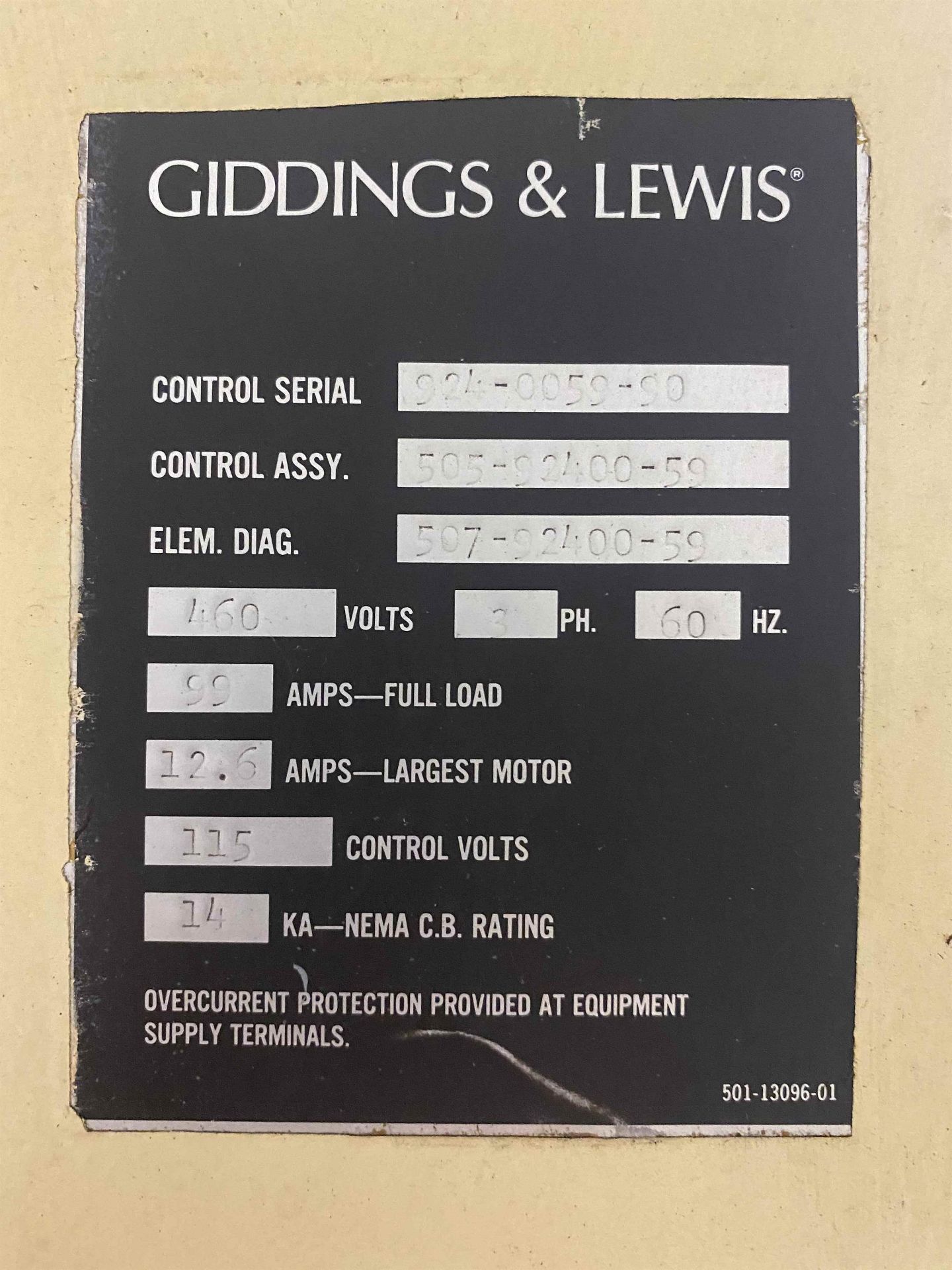 GIDDINGS & LEWIS 25V Vertical Machining Center, s/n 924-0050-93, w/ G&L 8000 Control, 80”x40” Table, - Bild 9 aus 9