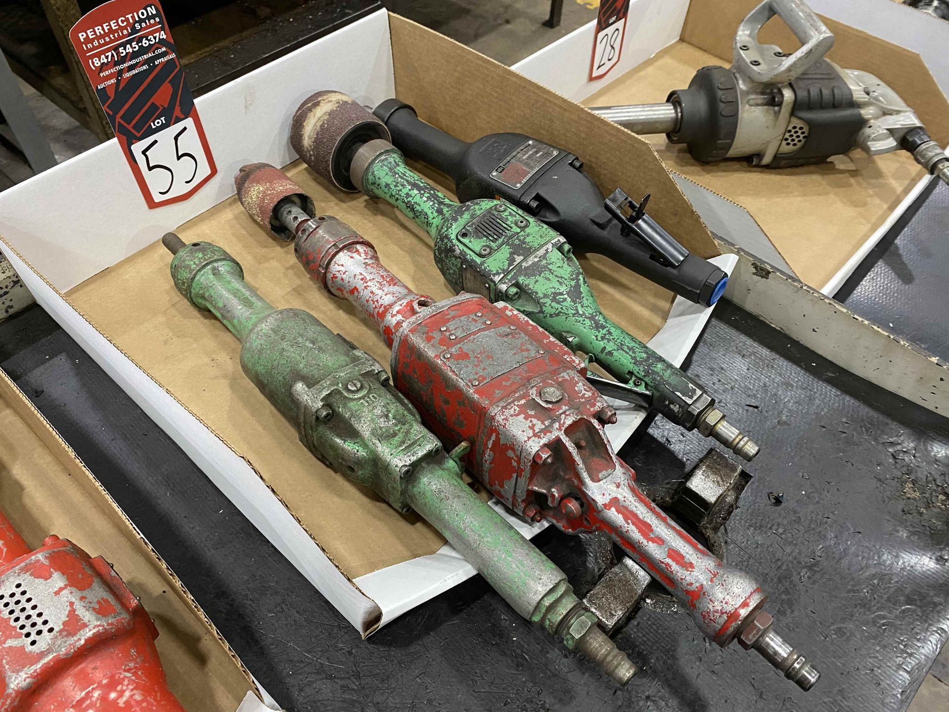 Lot of (4) Pneumatic Horizontal Wheel Grinders