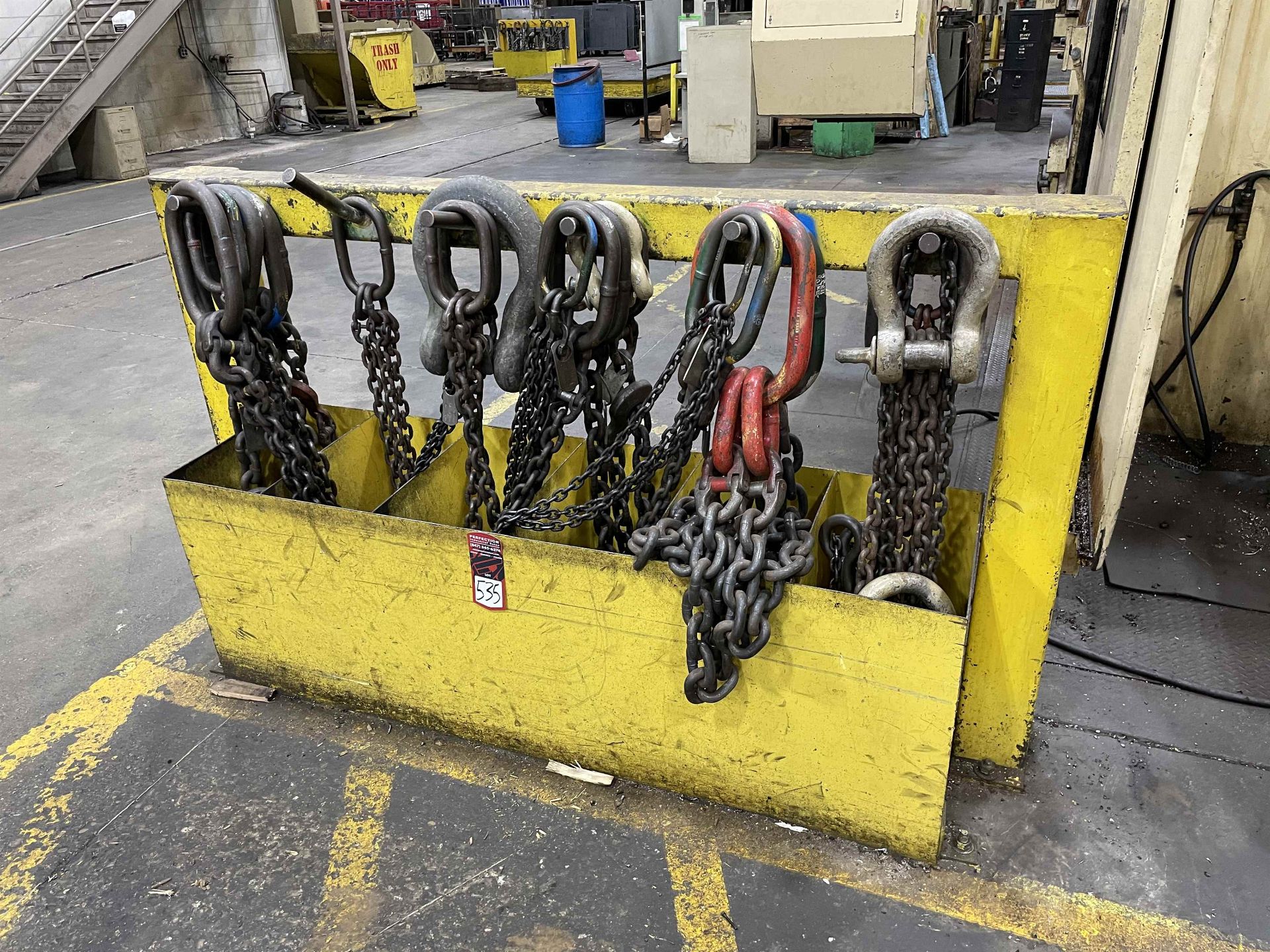 Rigging Rack w/ Assorted Lifting Chains