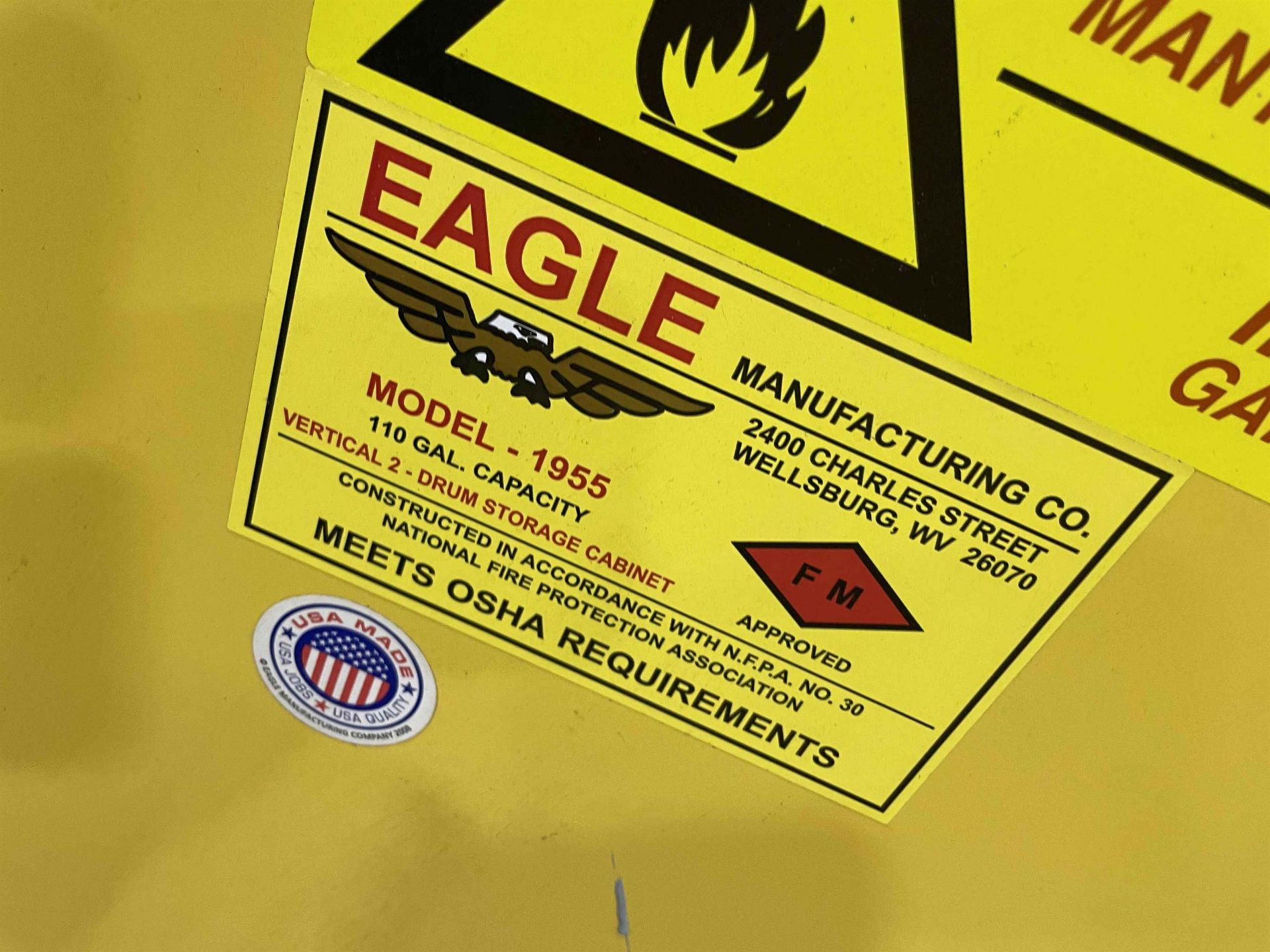 EAGLE 1955 110-Gallon Flammable Liquids Cabinet - Image 2 of 2