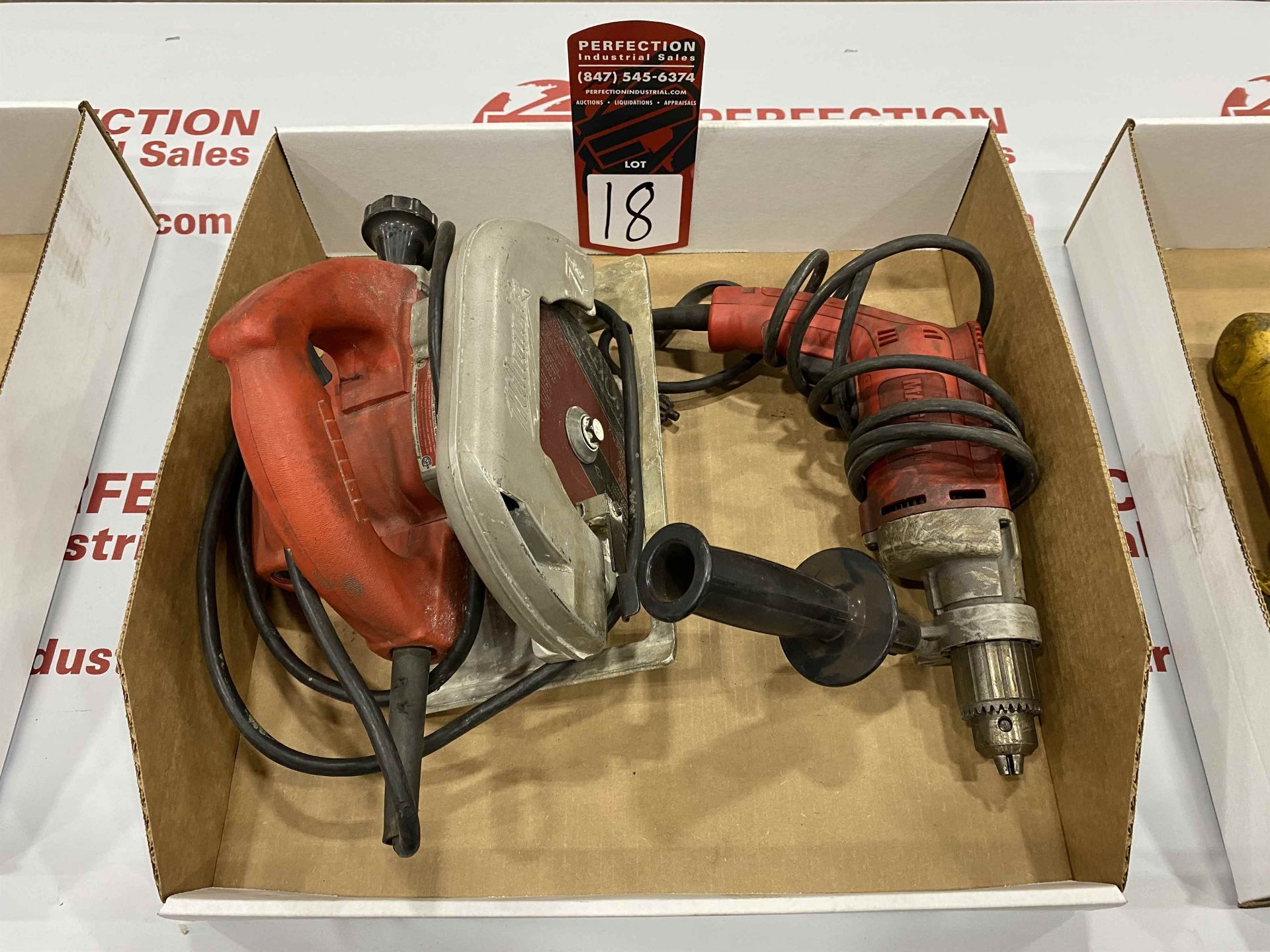 Lot Comprising (1) MILWAUKEE 1/2" Drill and (1) MILWAUKEE 7-1/4" Circular saw