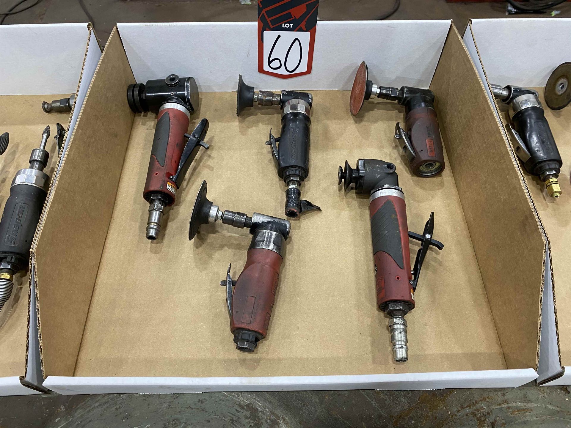 Lot of Pneumatic Right Angle Grinders