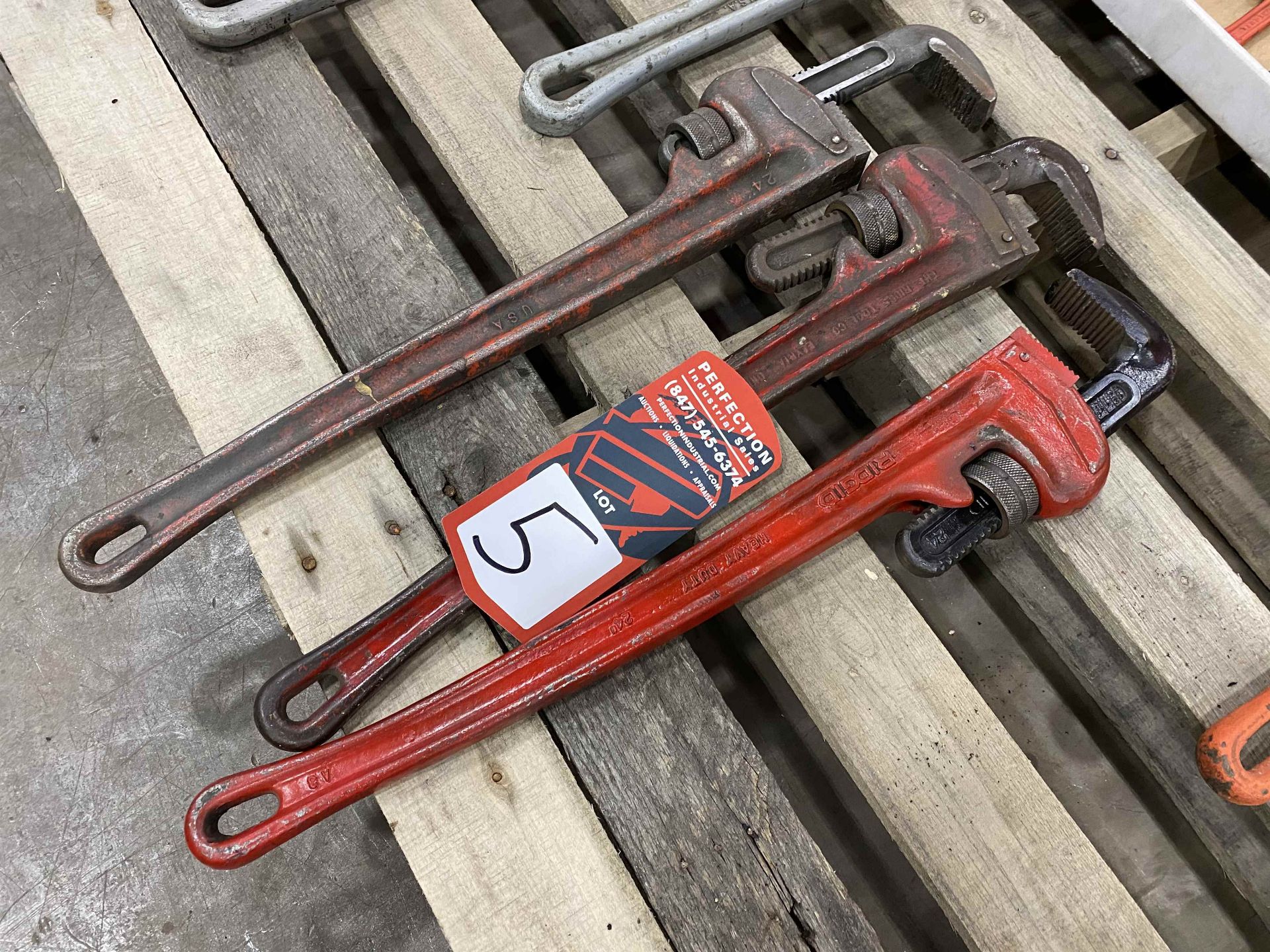 Lot of (3) RIDGID 24" Pipe Wrenches