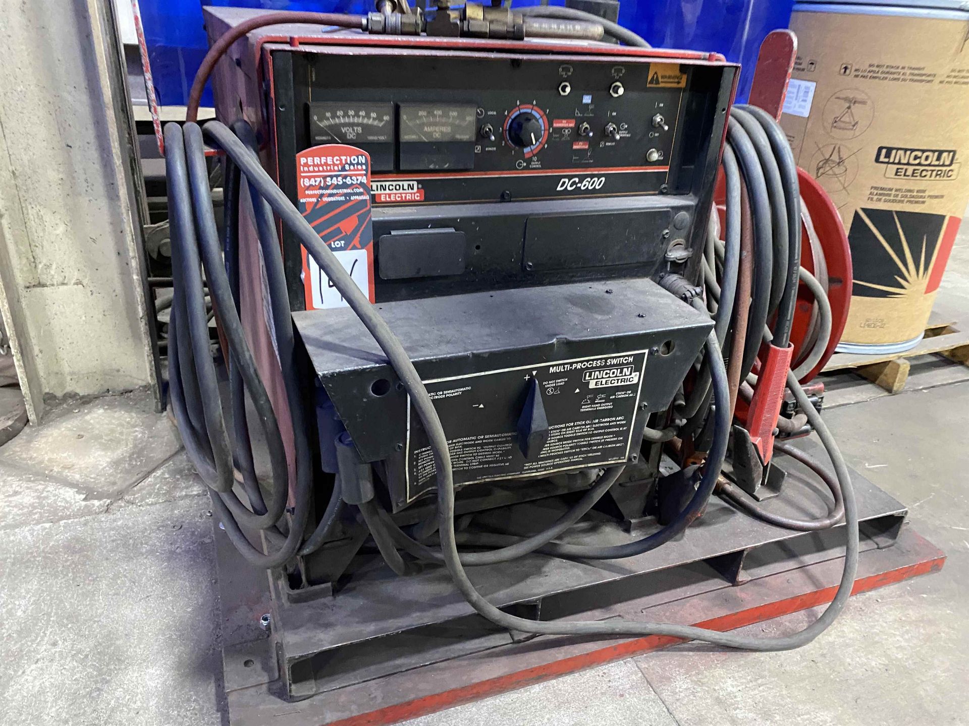 LINCOLN DC-600 Multi-Process Welder, s/n U1070501849, w/ LINCOLN Double Header DH-10 Wire Feed and