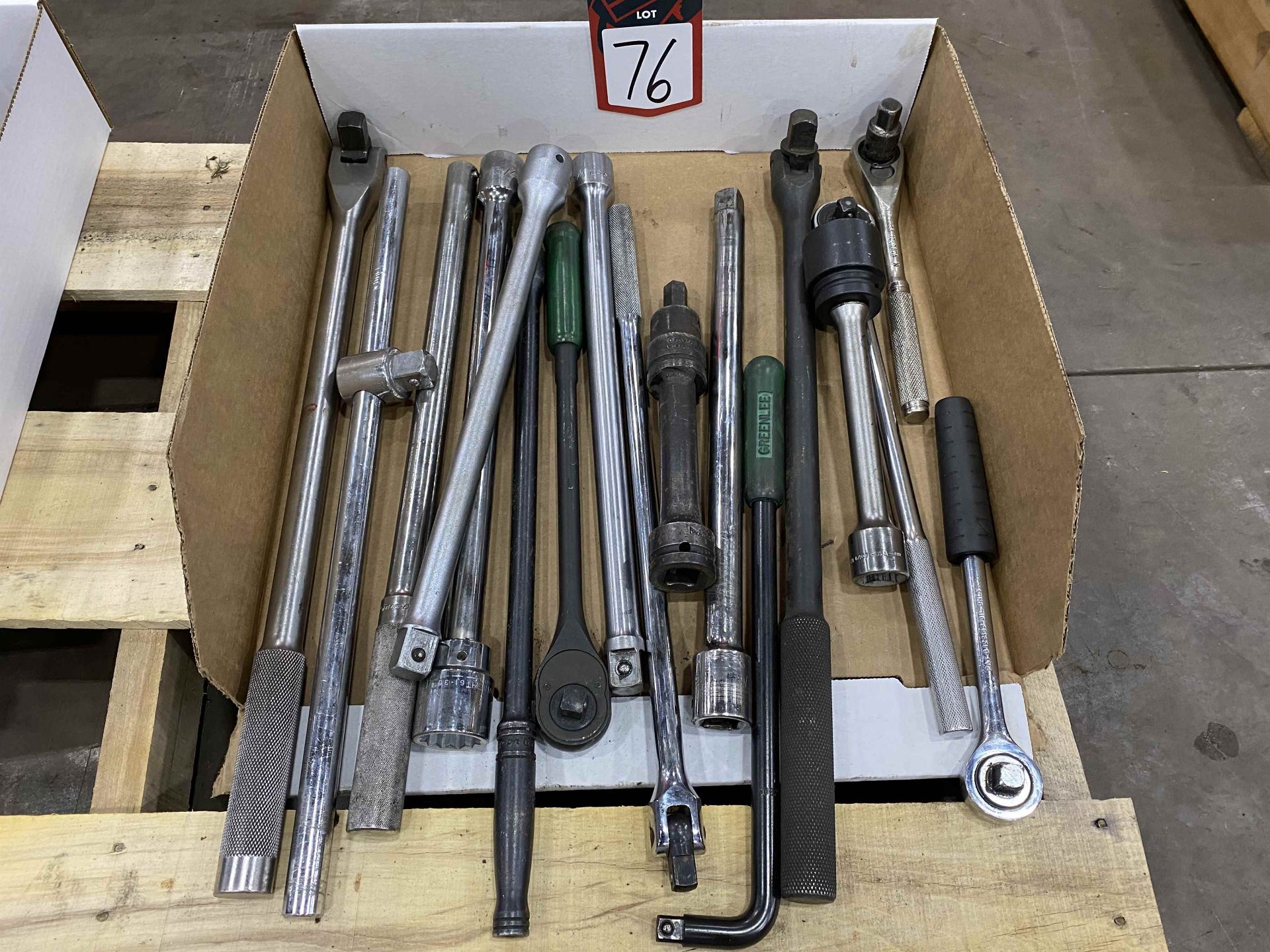 Lot of Assorted Breaker Bar, Extensions and Rachets