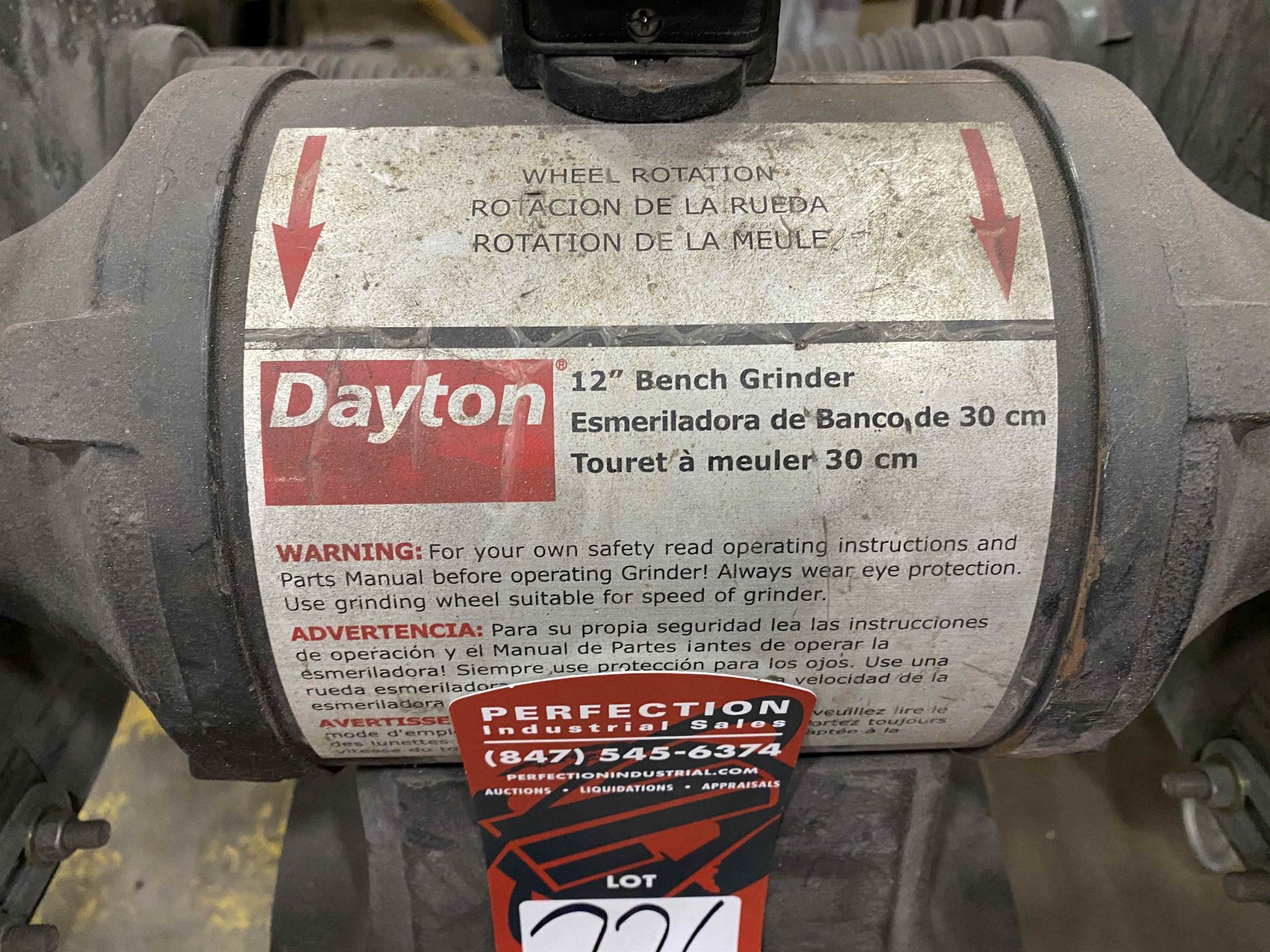 DAYTON 1FYX2 12" Bench Grinder - Image 3 of 3