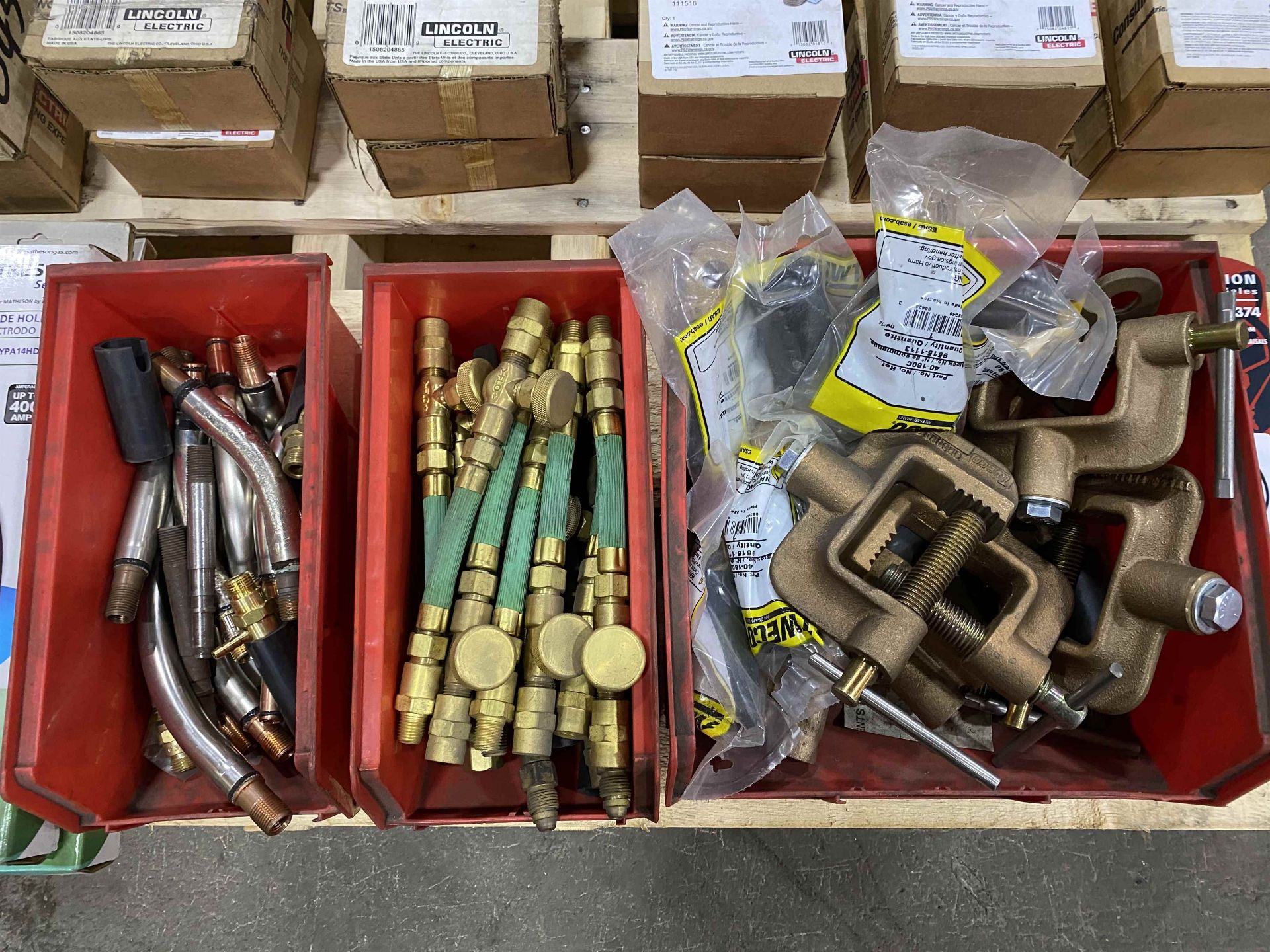 Lot of Welding Supplies Including Electrode Holders, Gun Parts, Ground Clamps, Acetylene Valves, and - Image 3 of 6