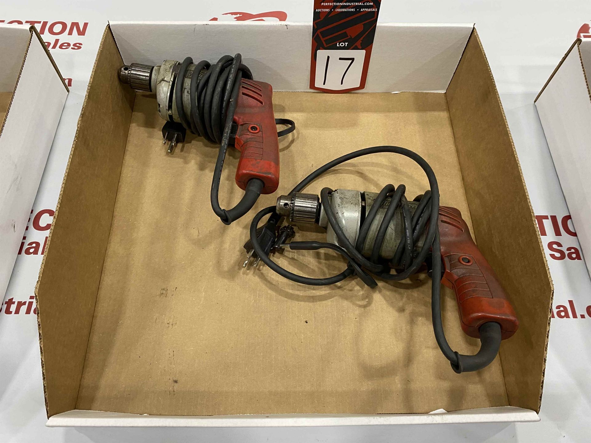 Lot Comprising (1) MILWAUKEE 3/8 " Drill and (1) MILWAUKEE 1/4 " Drill