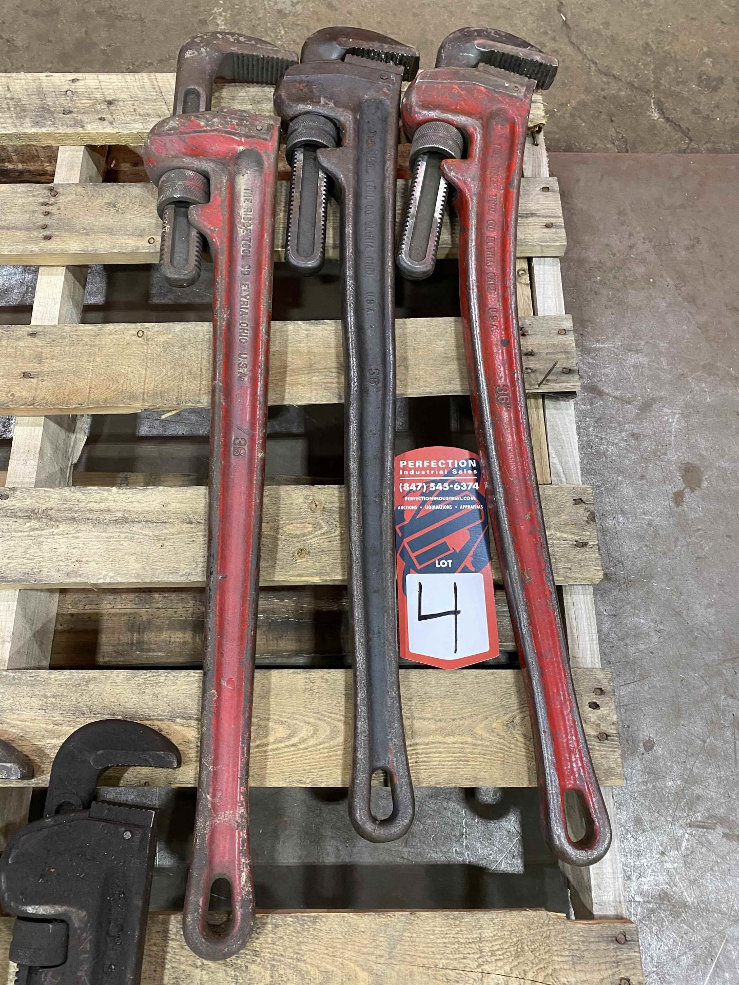Lot of (3) RIDGID 36" Pipe Wrenches