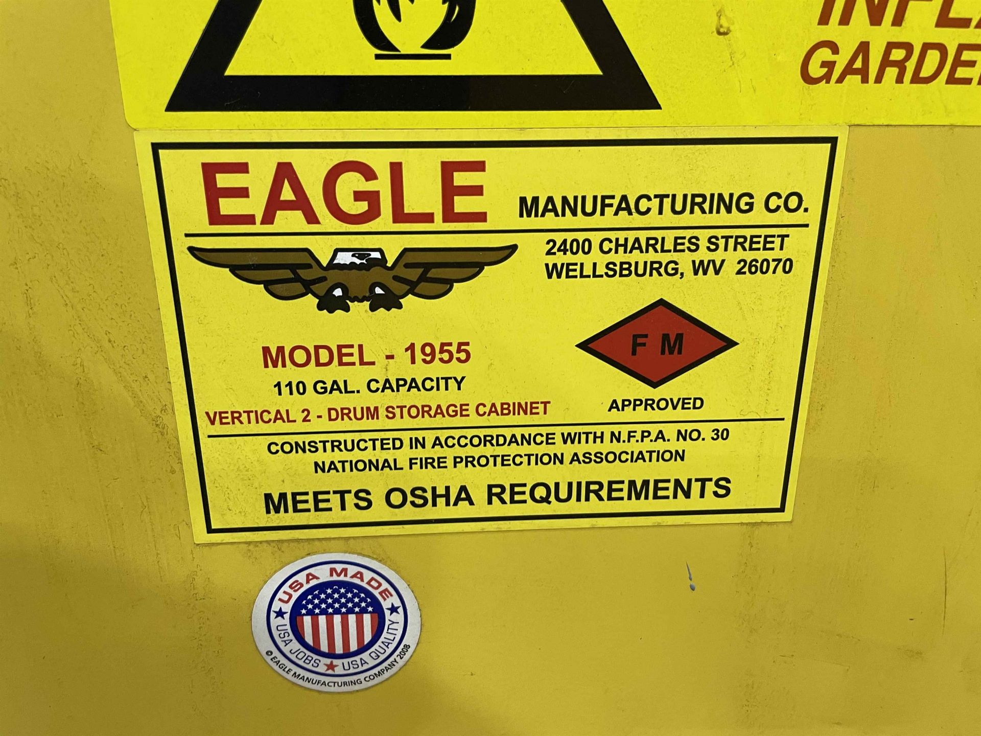 EAGLE 1955 110-Gallon Flammable Liquids Cabinet - Image 2 of 2