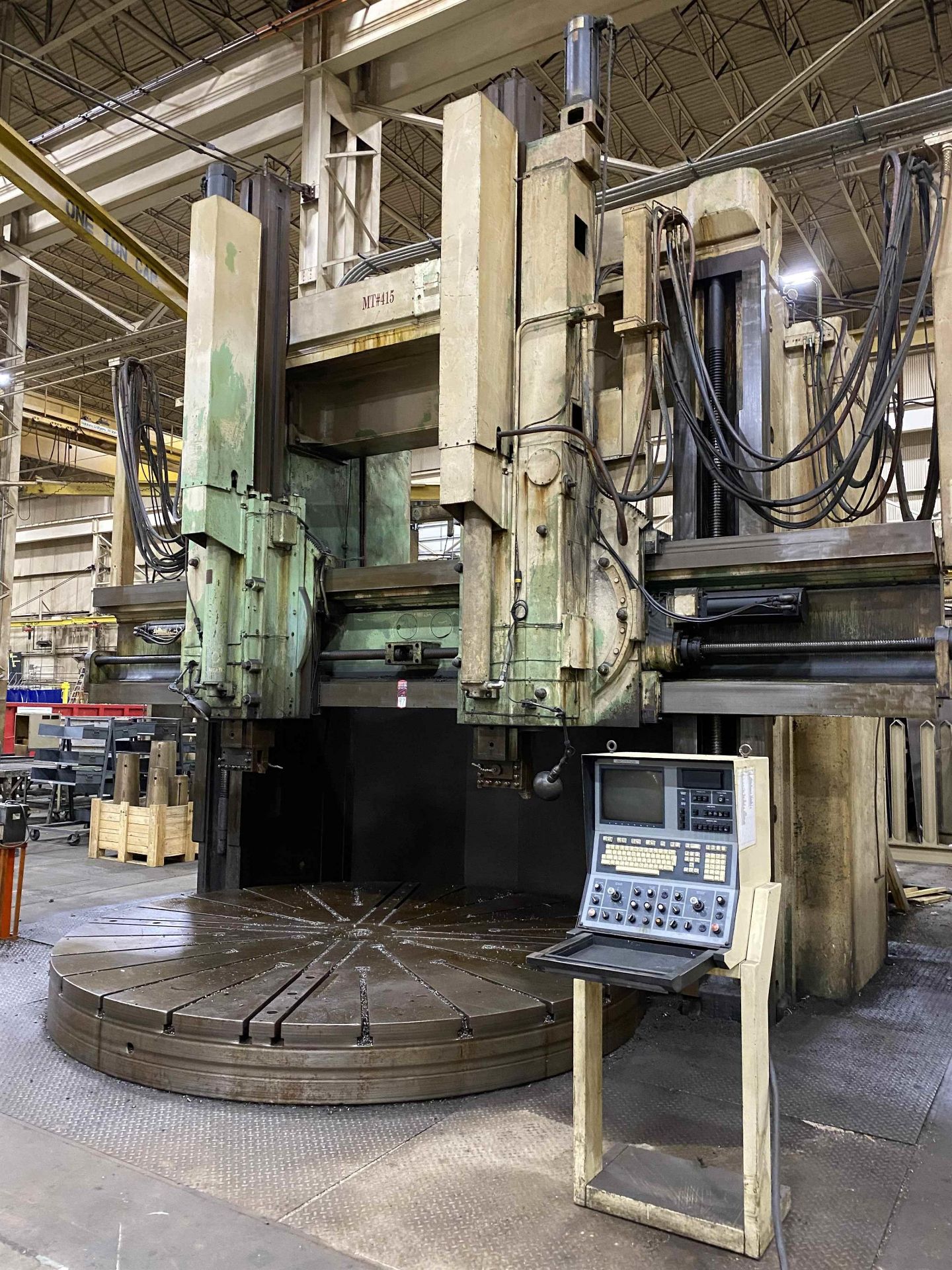 GRAY 144” CNC Vertical Boring Mill, s/n 9927, w/ G & L 8000 CNC Control, 151" Max. Swing, 144" - Image 2 of 9