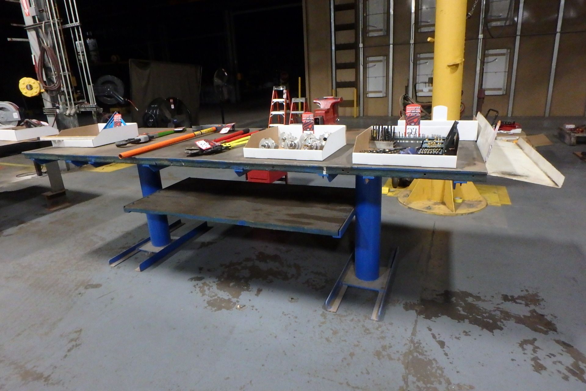 Lot Comprising (1) Metal Work Table, (1) Metal Work Bench w/ Wood Top - Image 2 of 2