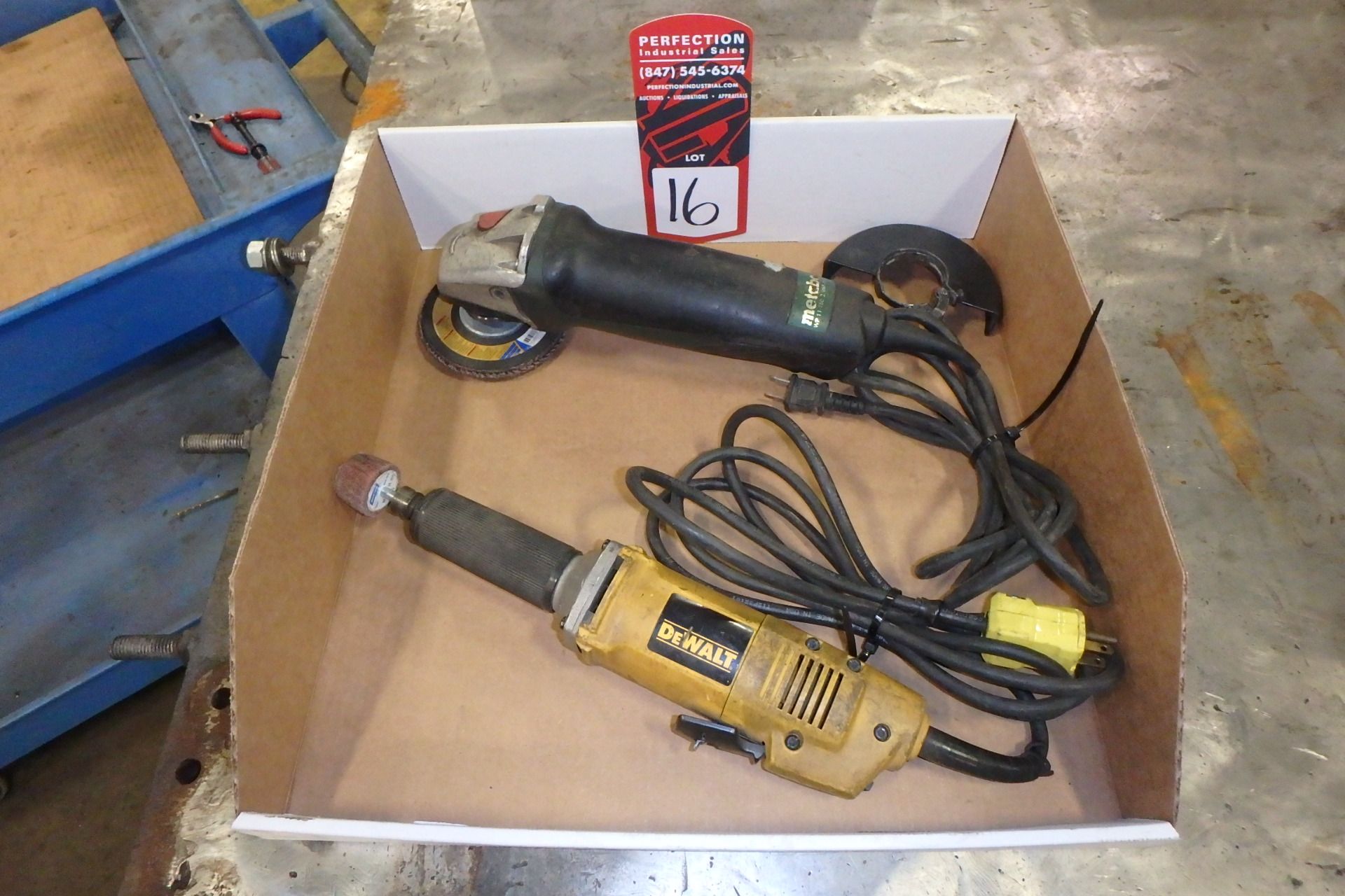 Lot Comprising (1) DEWALT DW887 Electric Die Grinder; (1) METABO WP 11-150 Electric Quick Protect