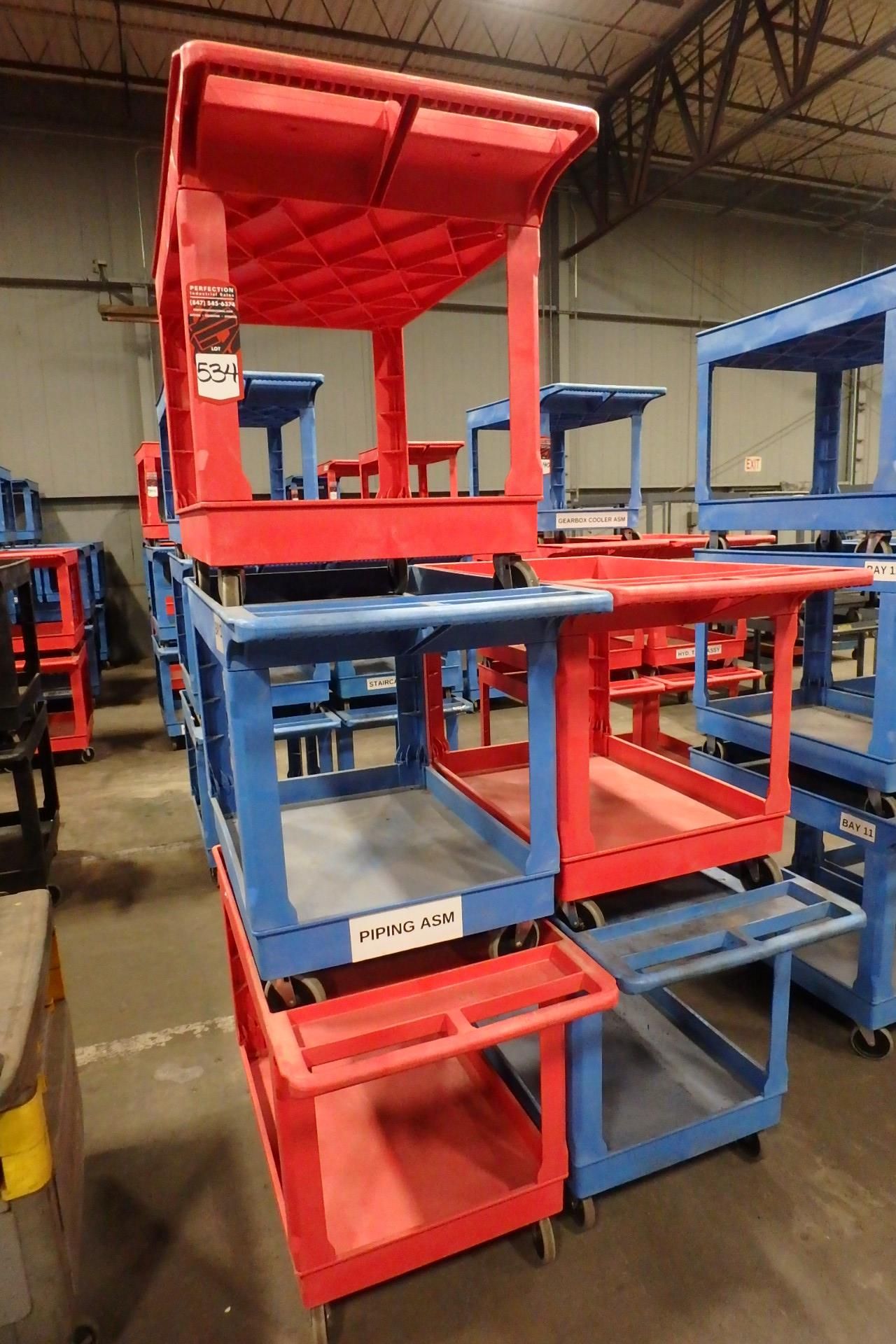 (5) ULINE Plastic Material Handling Carts