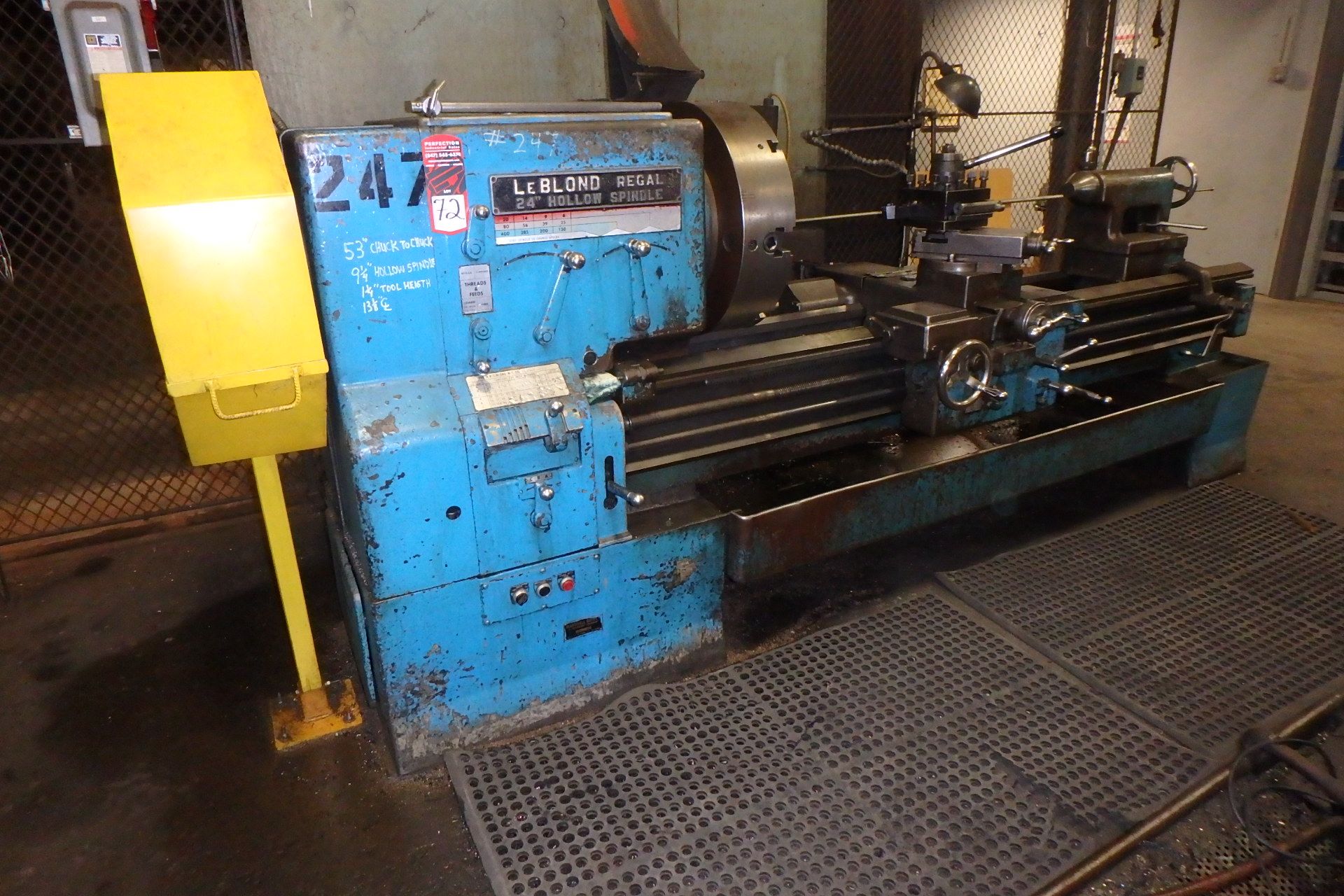 LEBLOND REGAL 28" x 60" Hollow Spindle Lathe, s/n 2H599, w/ 9" Spindle Hole, 24" 4-Jaw Chuck, 9- - Image 2 of 4