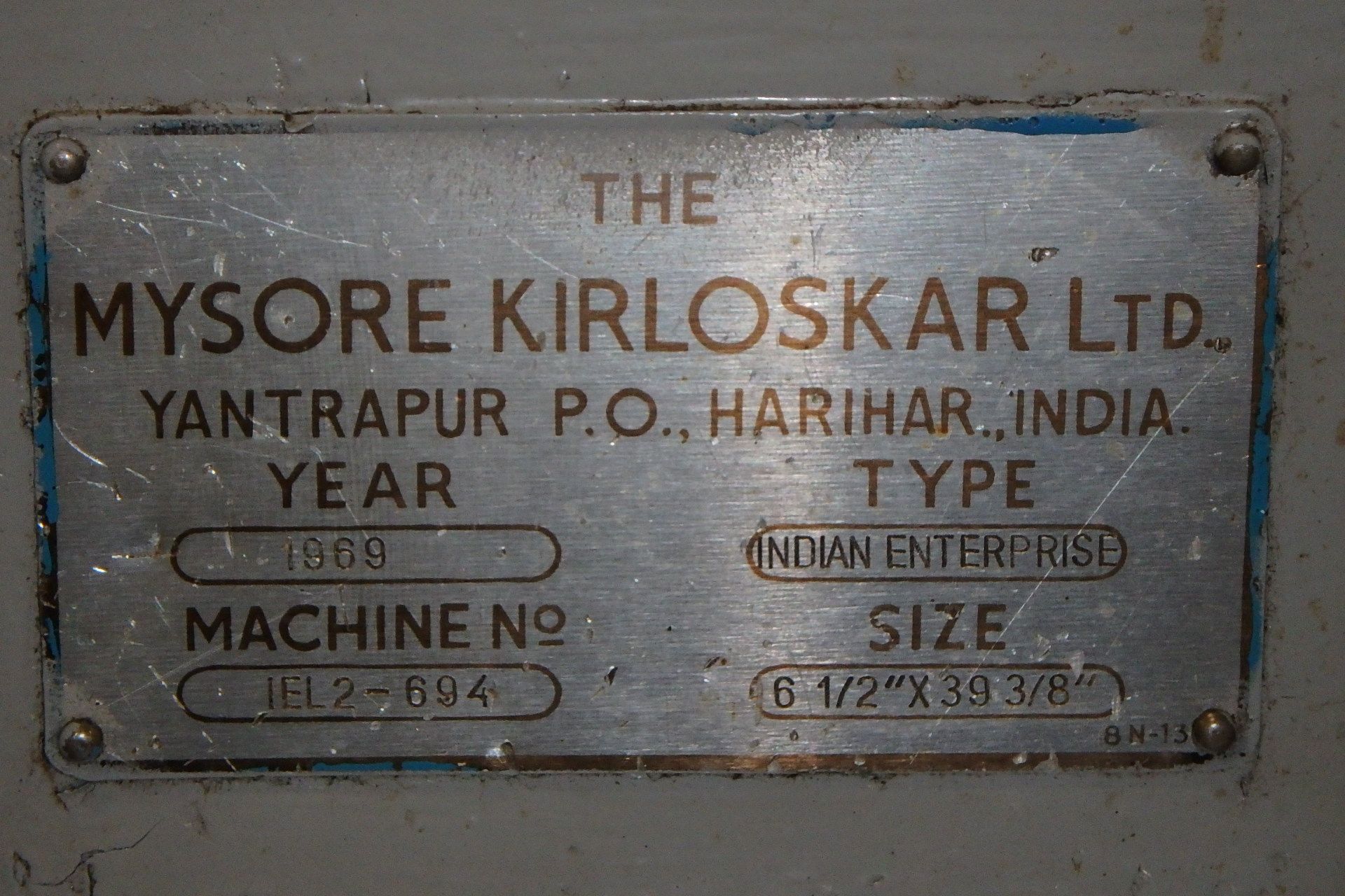 INDIAN ENTERPRISE 6" x 39" Tool Room Lathe, s/n IEL2-684, w/ Collet Chuck, Quick Change Tool Post, - Image 2 of 2