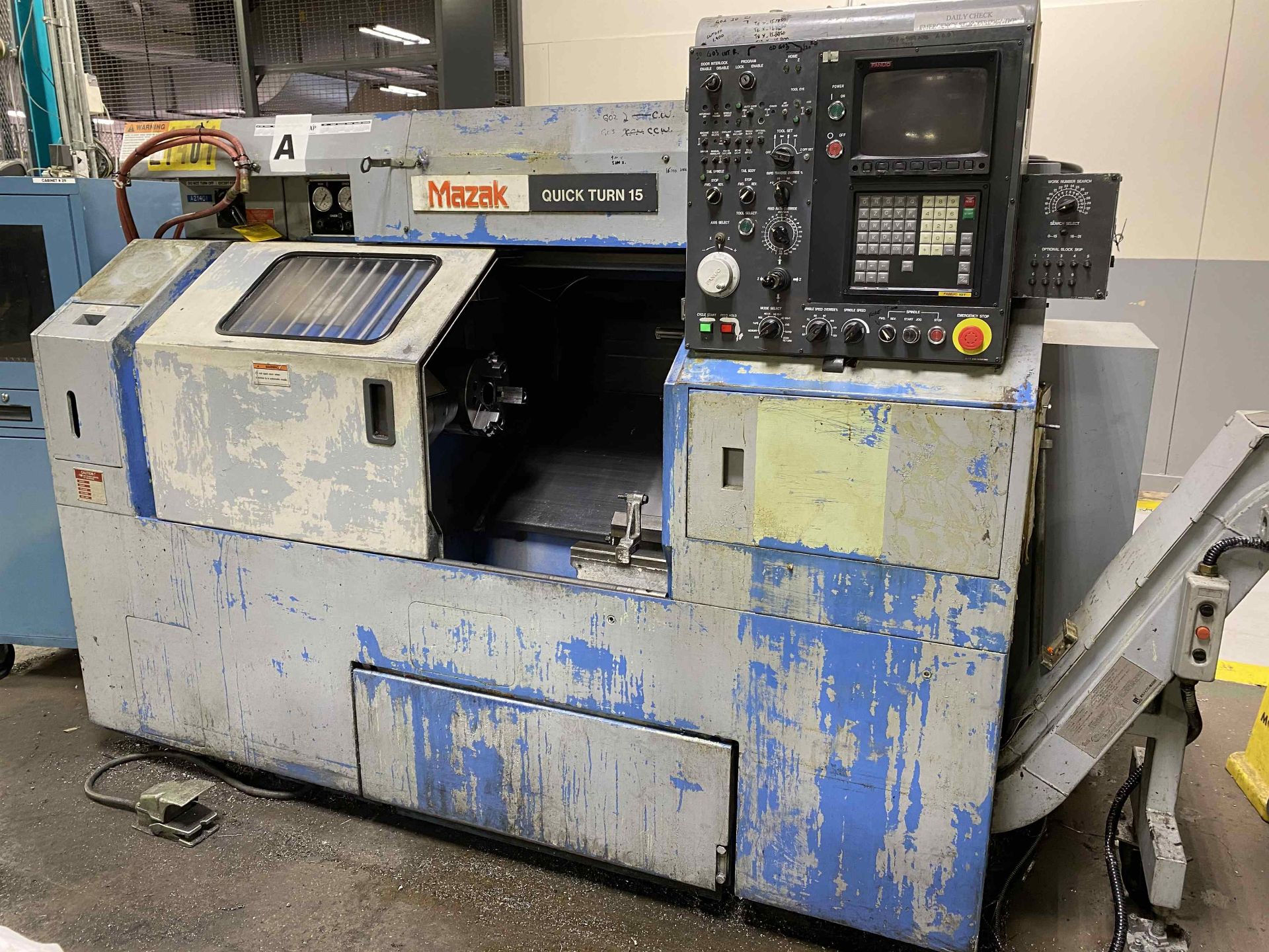 MAZAK QT15 Turning Center, s/n 77383, w/ FANUC 10T Control (NO TOOLING INCLUDED)