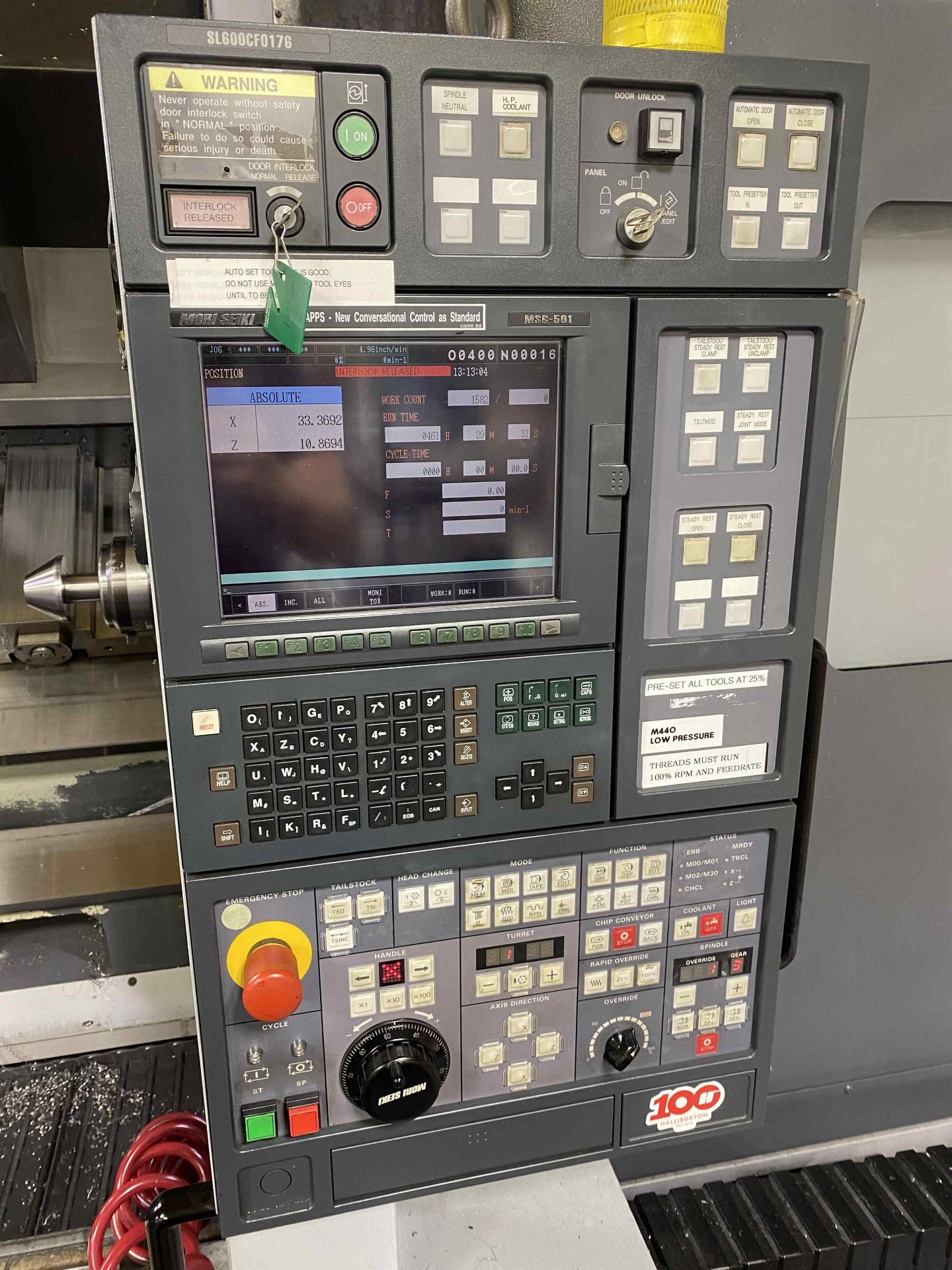 2003 MORI SEIKI SL603B/2000 Turning Center, s/n SL600CF0176, w/ MSG-501 Control (NO TOOLING INCLUDED - Image 7 of 9
