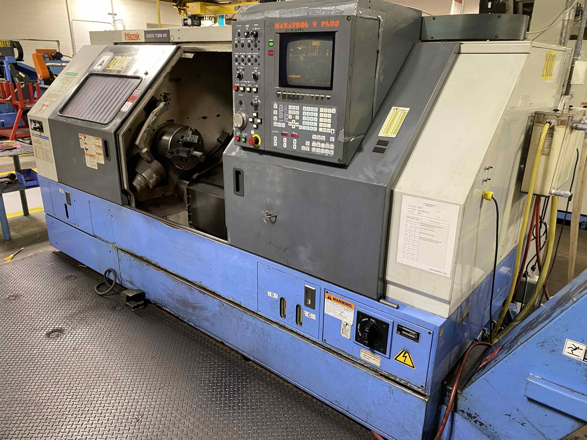 MAZAK QT40 Turning Center, s/n 148123040, w/ MAZATROL T PLUS Control (NO TOOLING INCLUDED) - Image 2 of 8