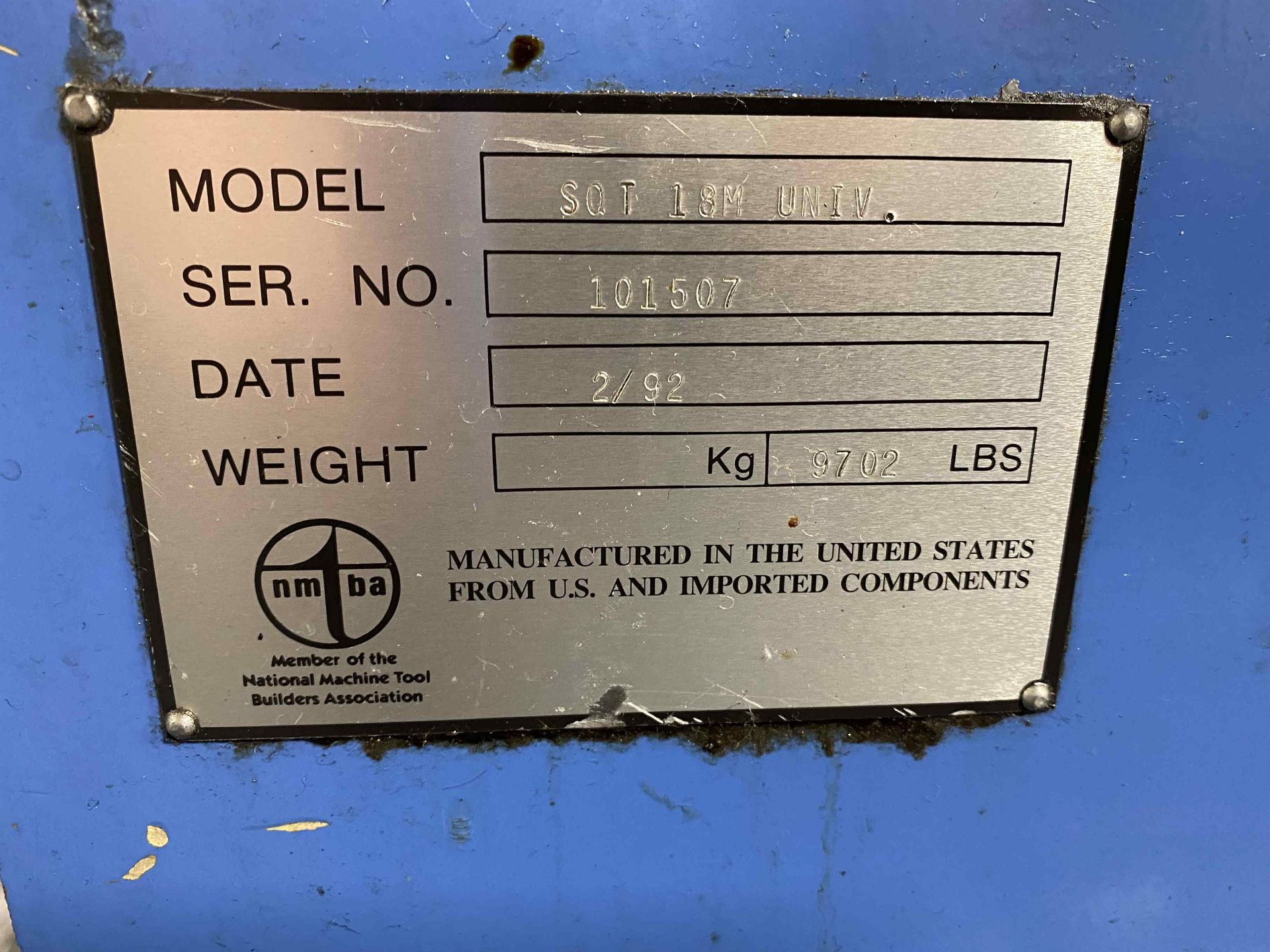 MAZAK SQT18M Turning Center, s/n 101507, w/ MAZATROL T32-3 Control (NO TOOLING INCLUDED) - Image 7 of 8