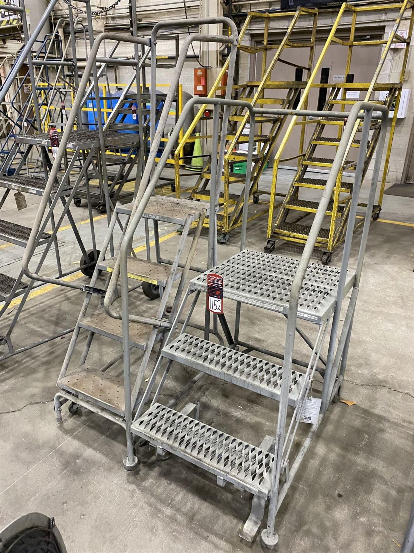 (1) 4-Step Ballymore (1) 3-Step Cotterman Rolling-Step Ladders