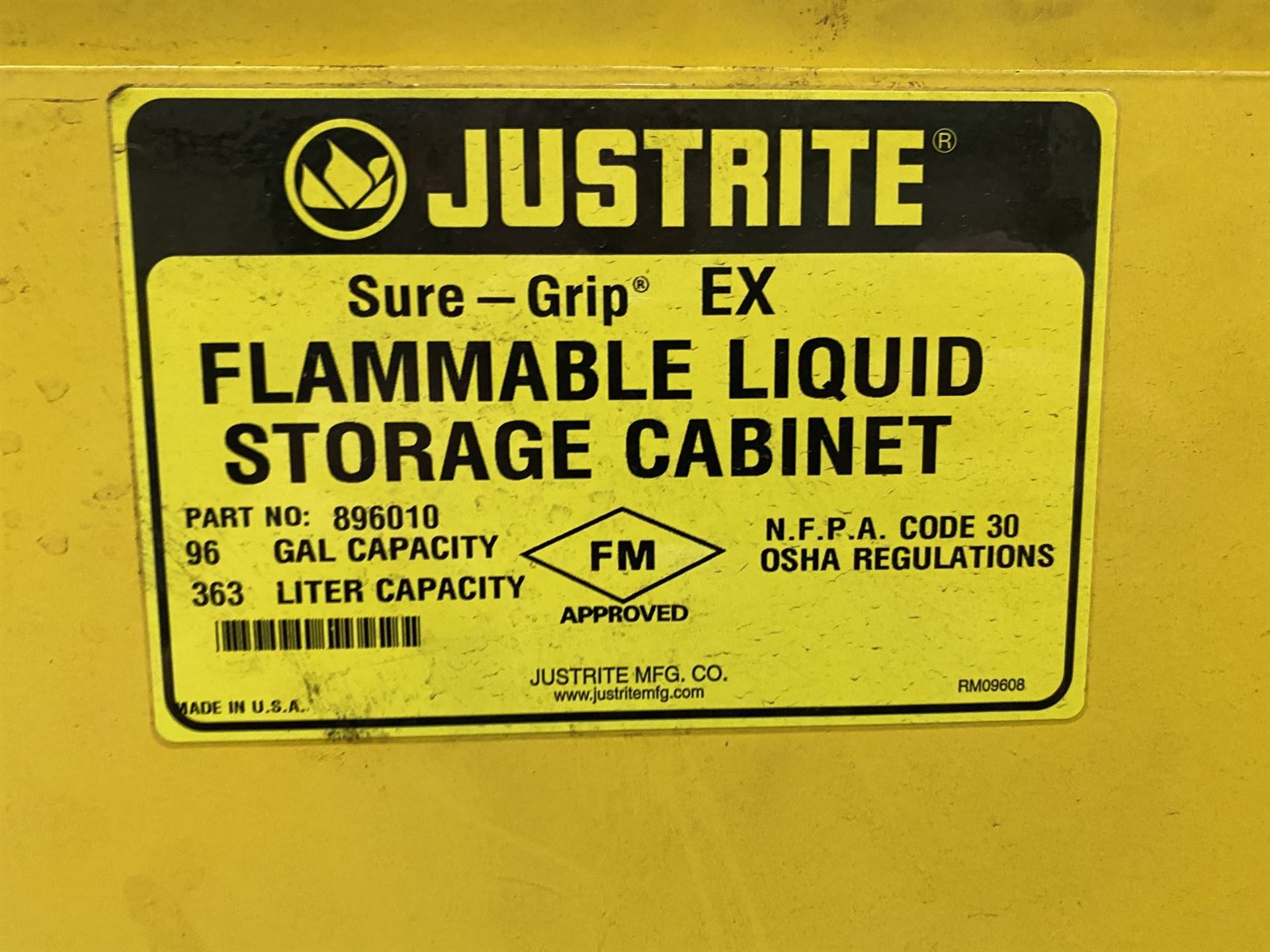 Justrite 896010 96 Gallon Capacity Flammable Cabinet - Bild 2 aus 2