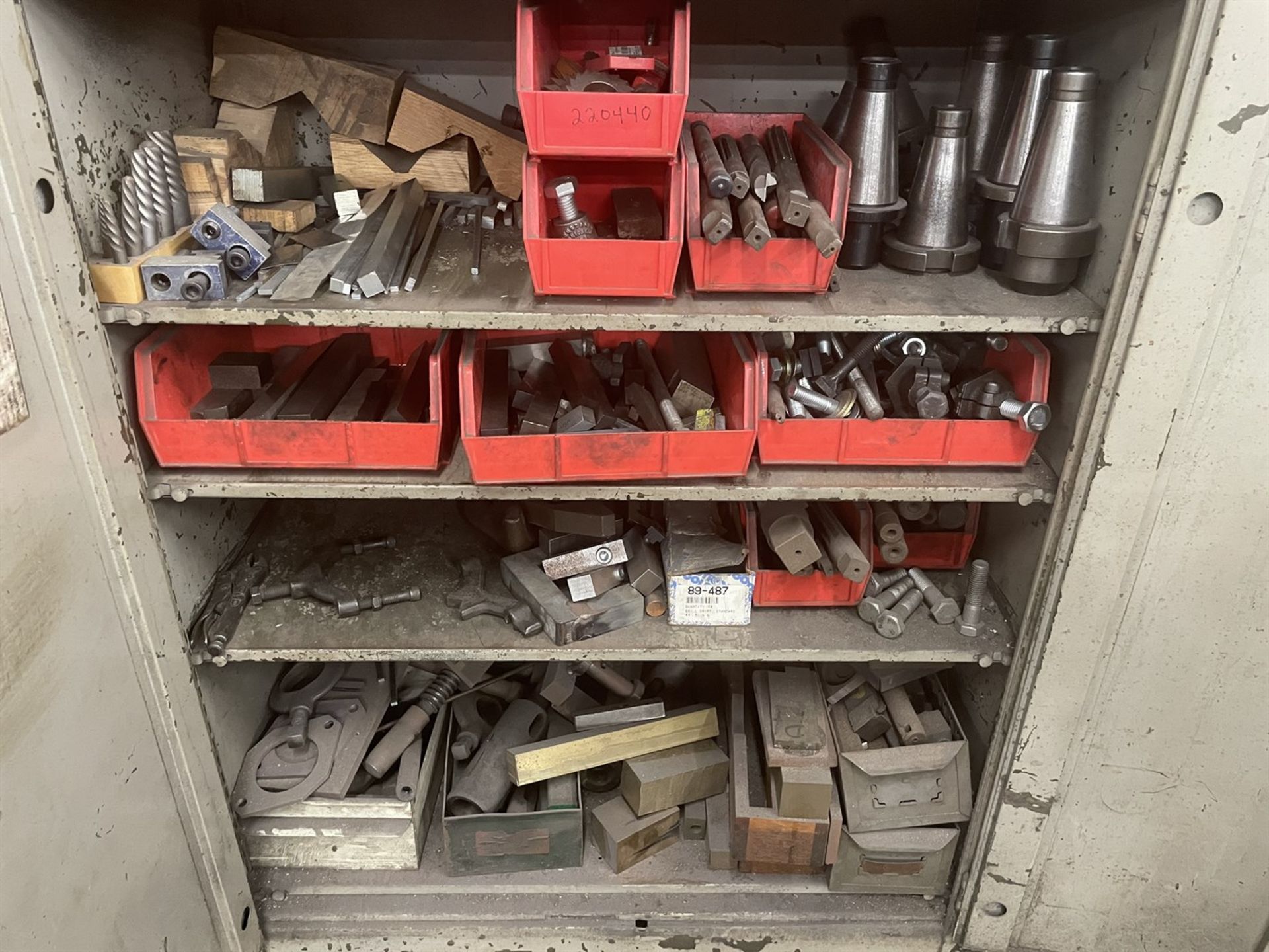 (3) Storage Cabinets w/ End Mills, Milling Machine Tooling, Steel Stock and Hand Tools - Image 8 of 8