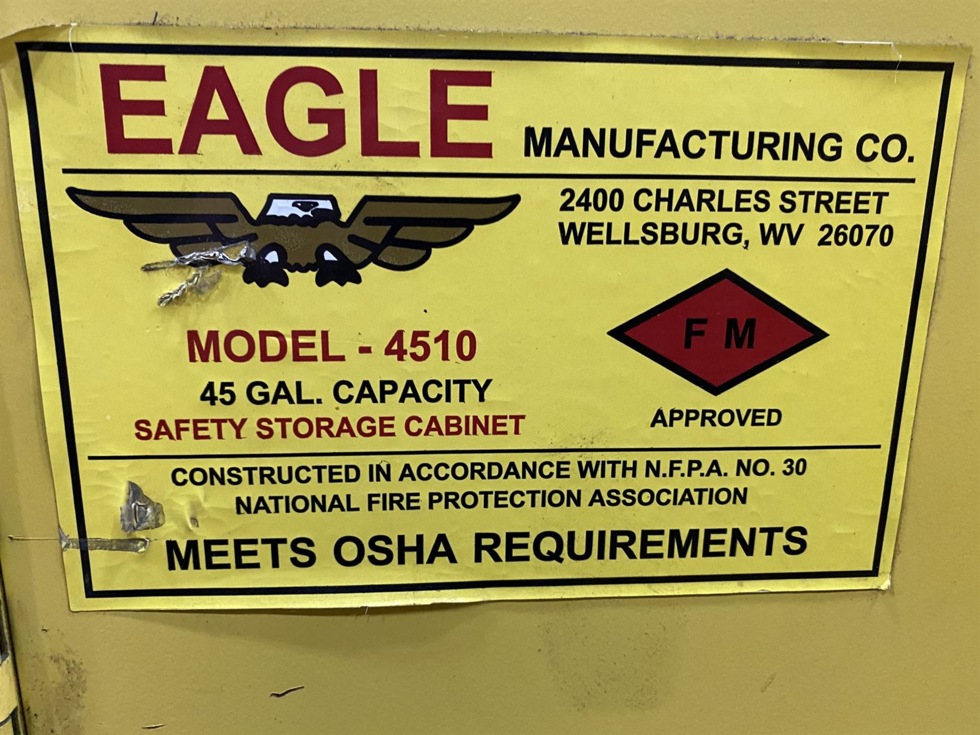 Eagle 4510 45 Gallon Capacity Flammable Cabinet - Bild 2 aus 2