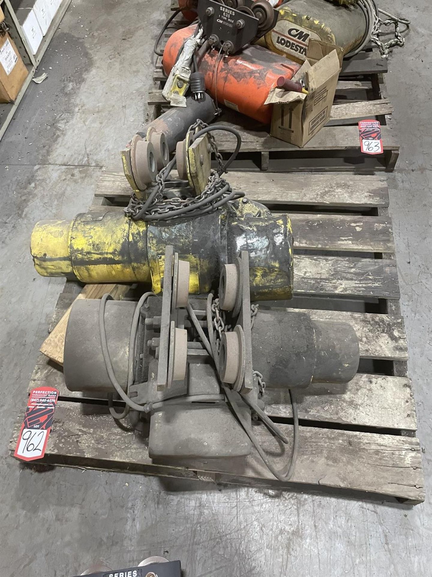 Pallet of Assorted Electric Chain Hoists