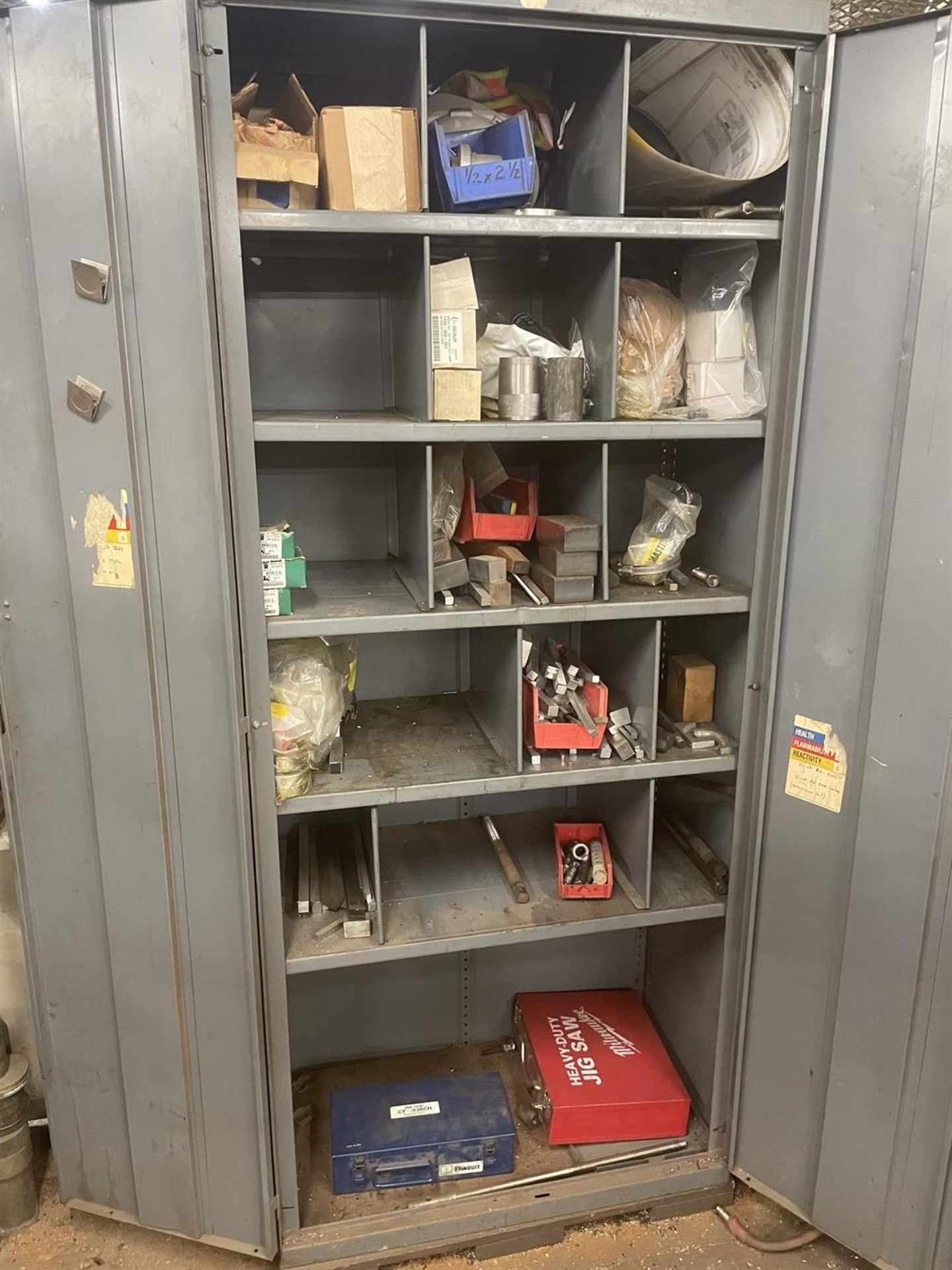 (2) Storage Cabinets w/ PPE Equipment and Steel Stock - Image 4 of 4