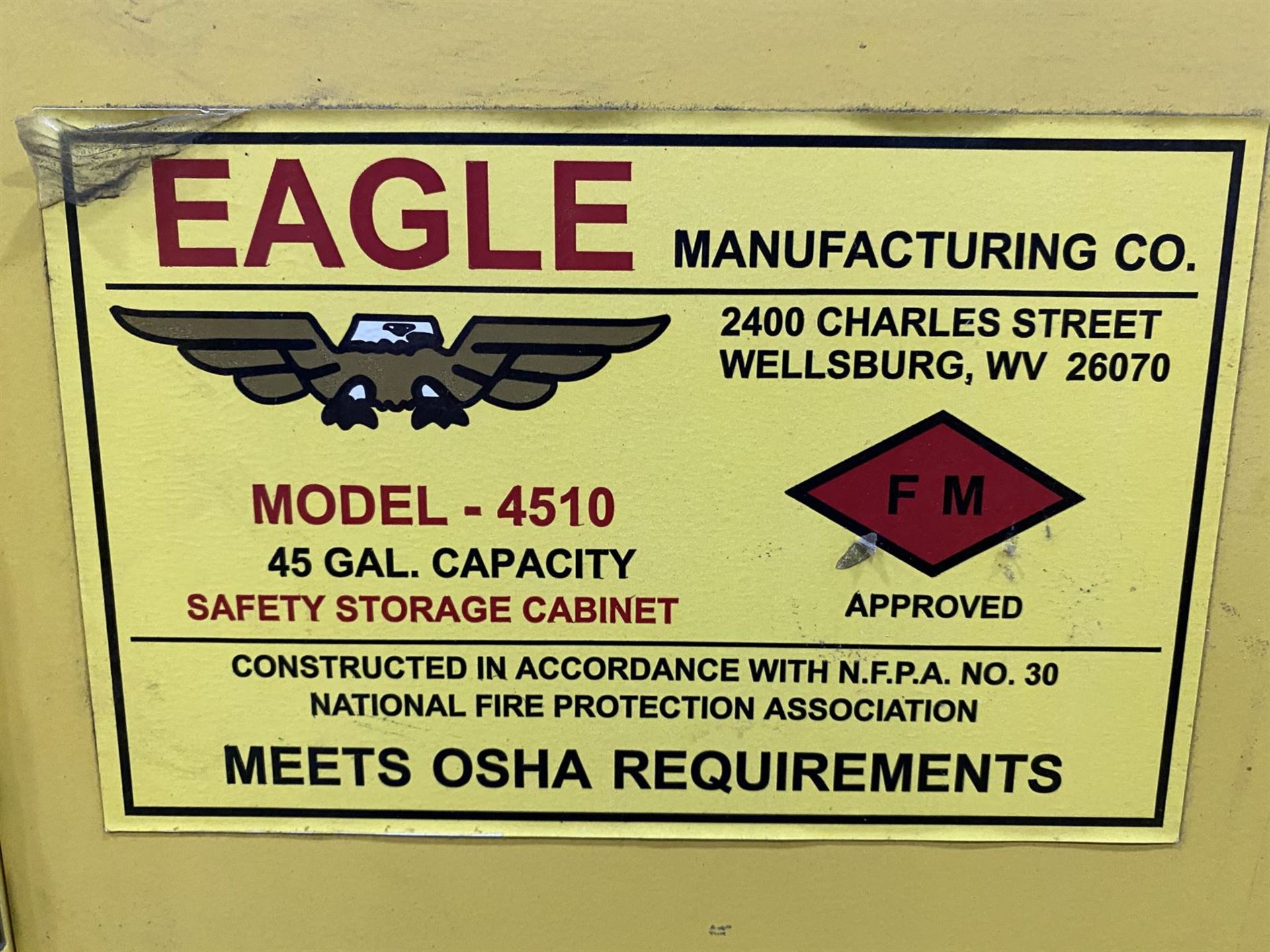 Eagle 4510 45 Gallon Capacity Flammable Cabinet - Image 2 of 2
