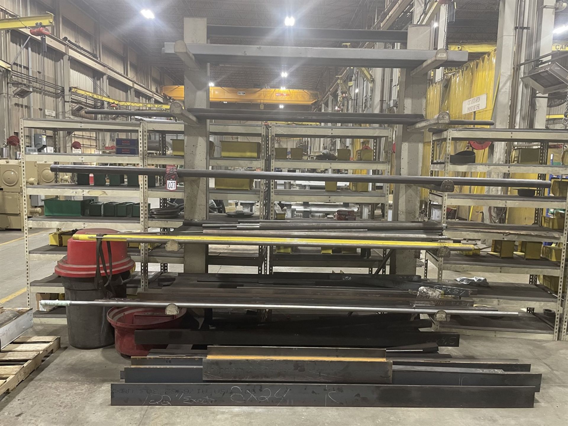 Cantilever Rack w/ Assorted Square and Round Steel Stock