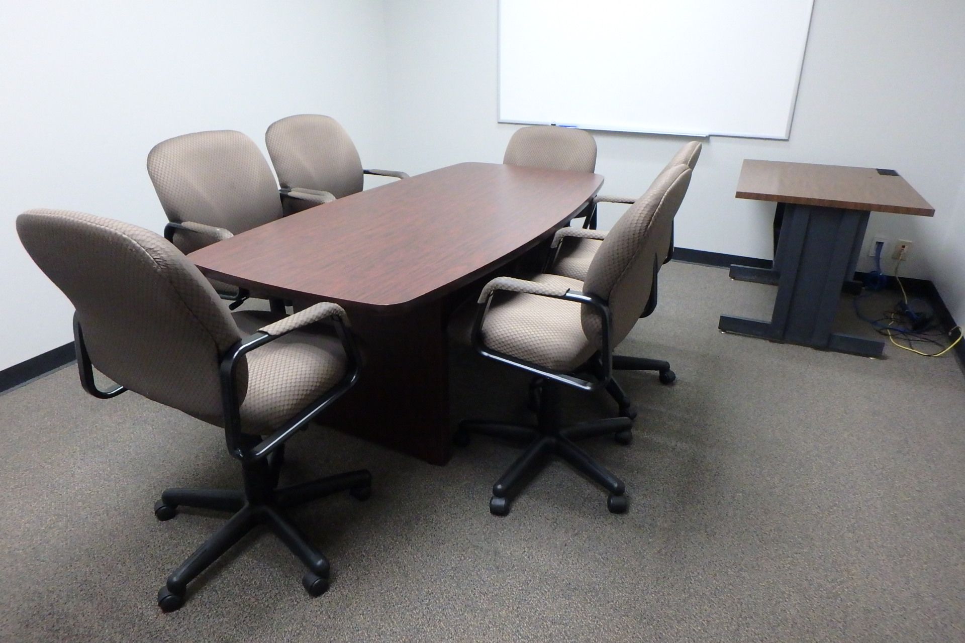 Contents of Office Including: (1) Conference Room Table; (6) Chairs; Cabinet; White Board; Desk