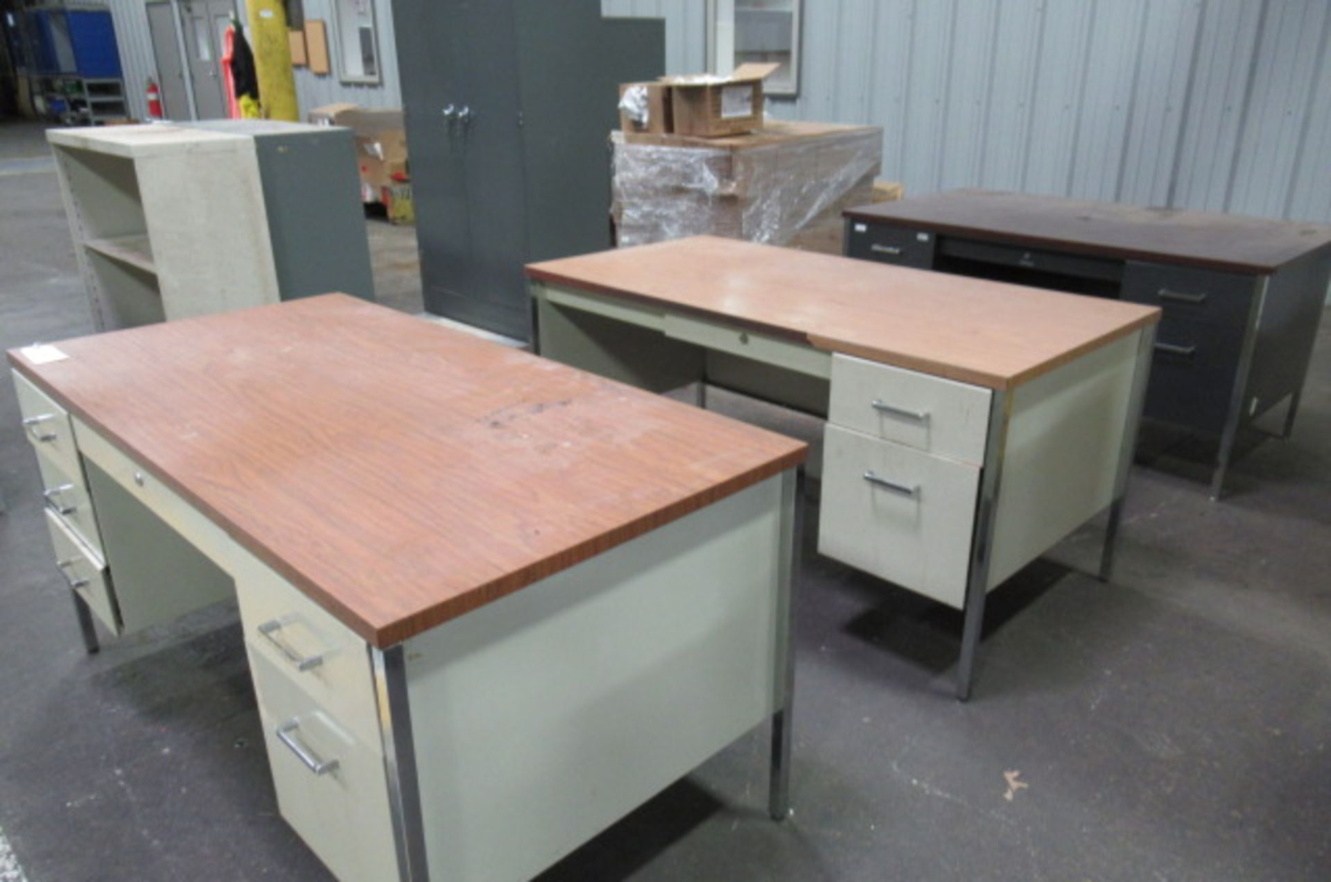 Lot of (3) Metal Desks - Image 2 of 2