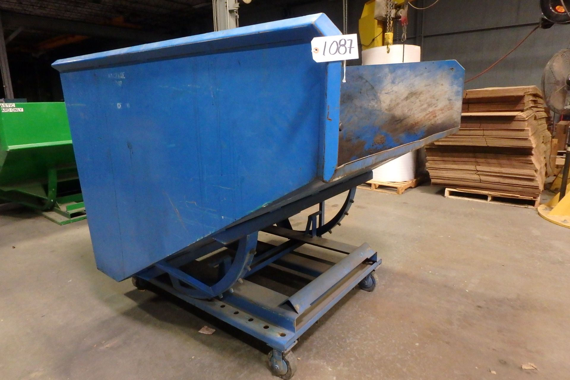 Tilting Dump Hopper, w/ Fork Pockets, on Wheels